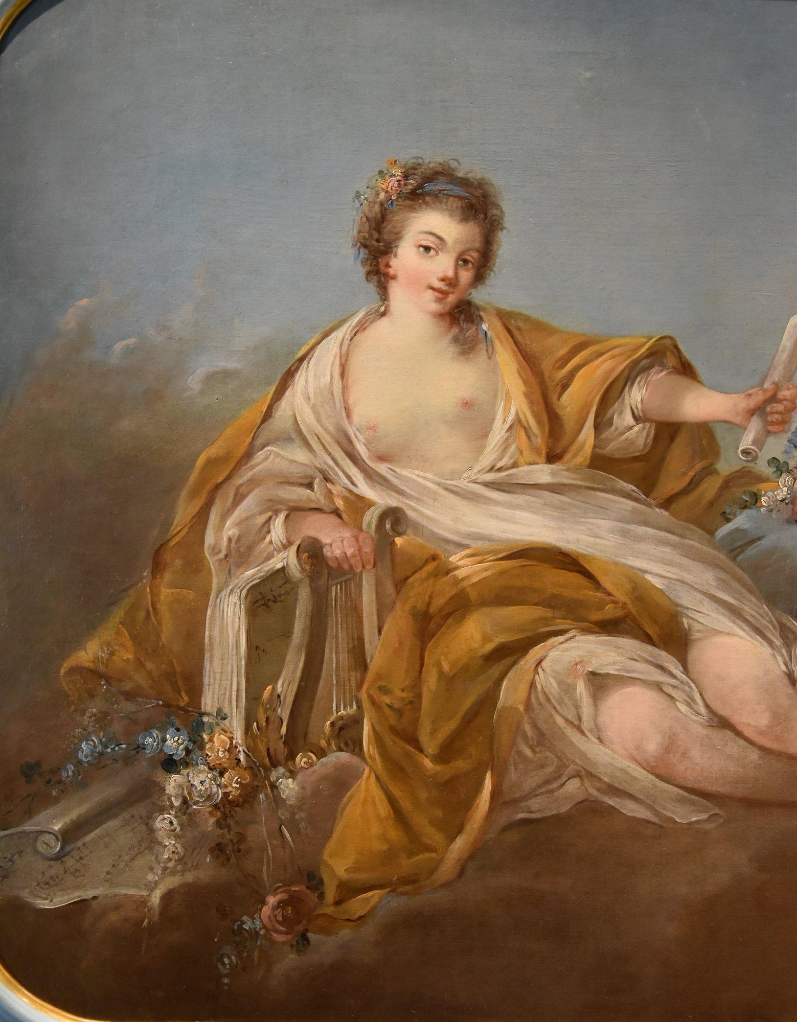 Allegoria Musica Trémolières Dipinto del XVIII secolo Olio su tela Vecchio maestro Francia in vendita 4