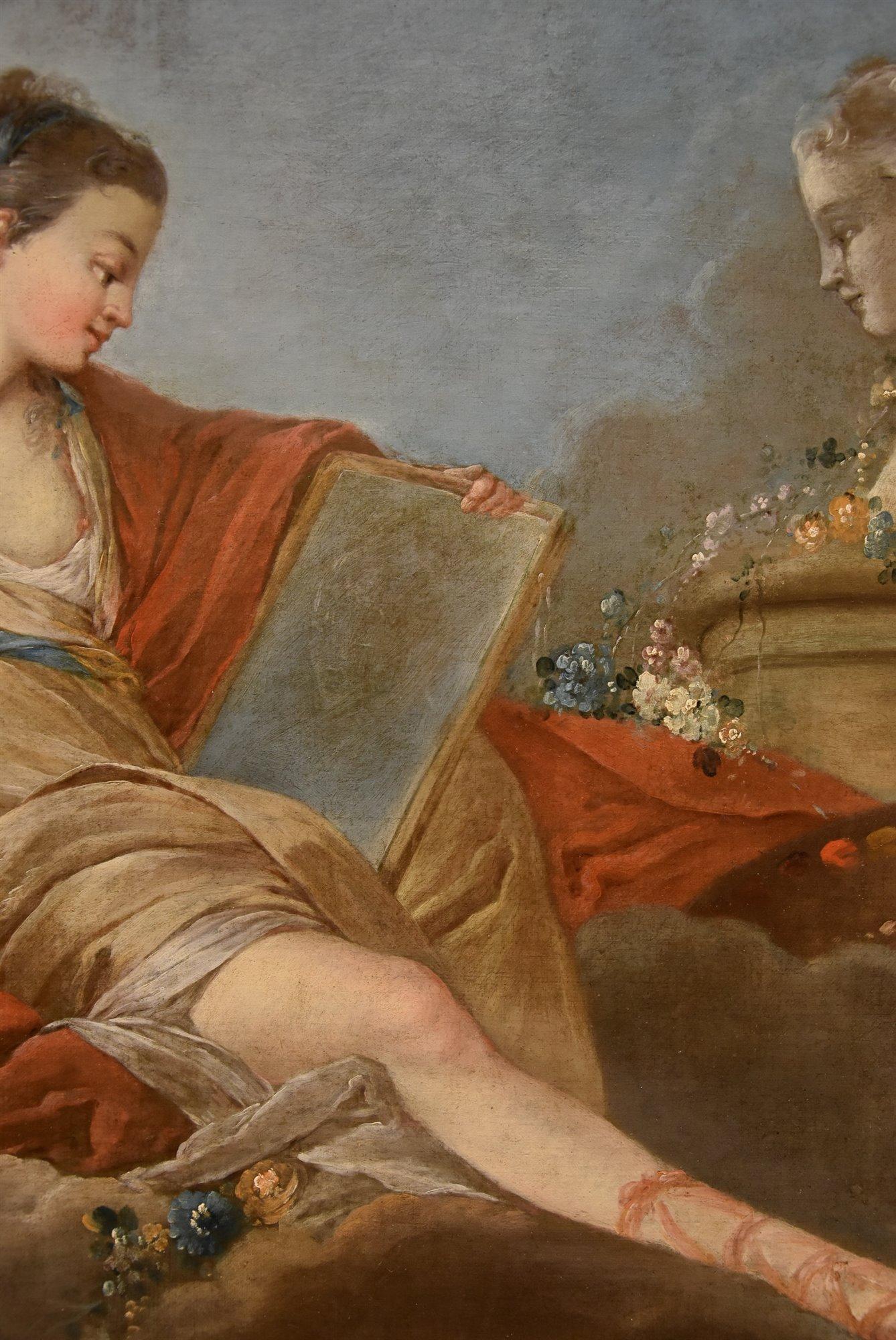 Allegory Painting Drawing Trémolières Paint 18th Century Oil on canvas France For Sale 9