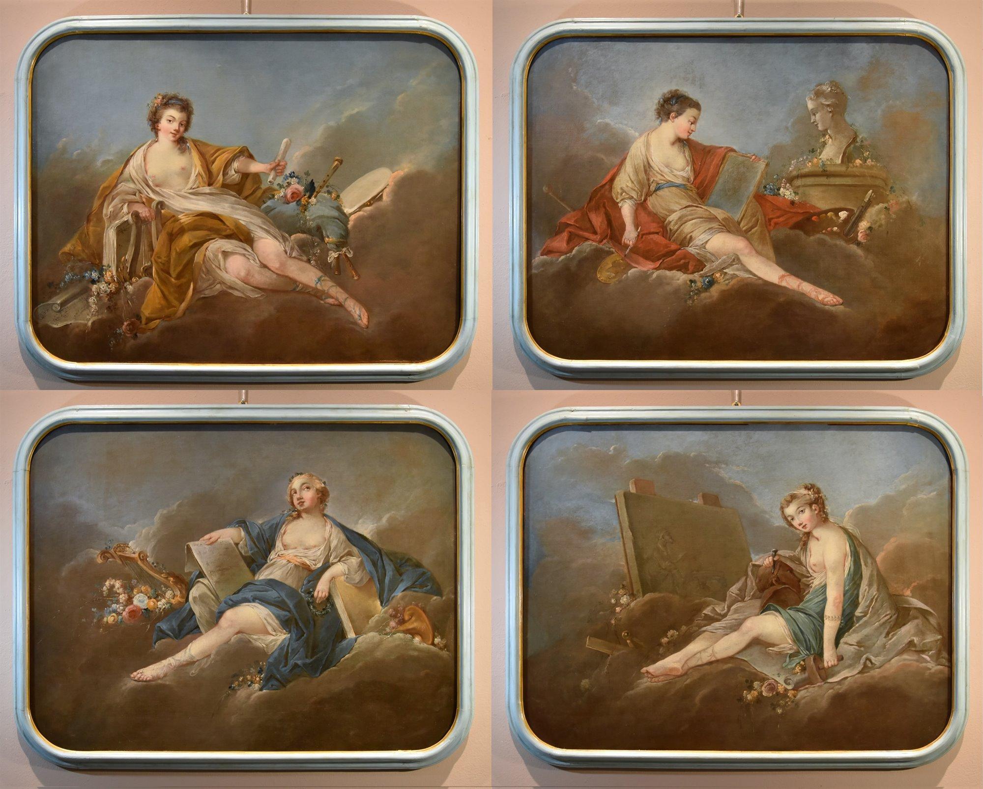 Allegory Painting Drawing Trémolières Paint 18th Century Oil on canvas France For Sale 12