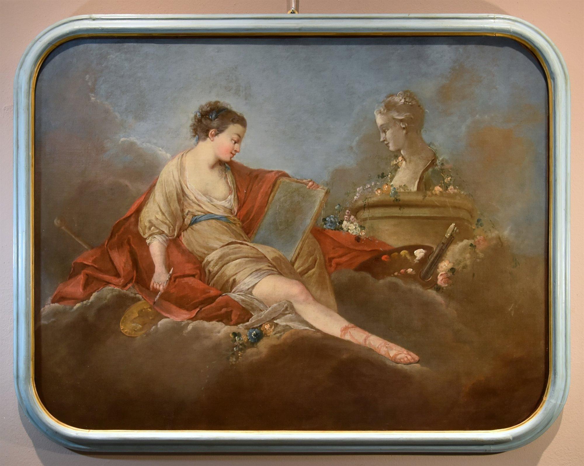 Allegory Painting Drawing Trémolières Paint 18th Century Oil on canvas France For Sale 1