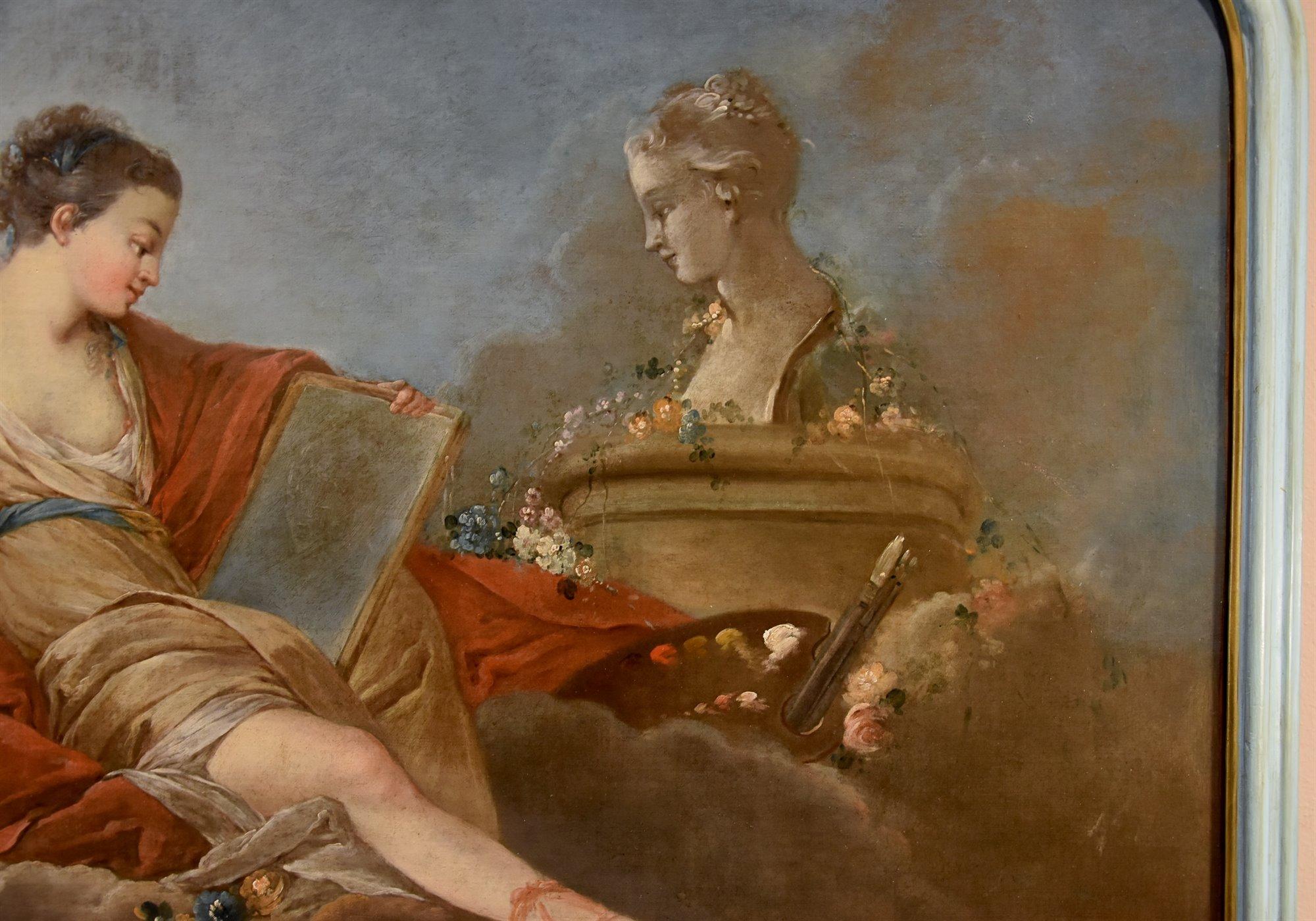 Allegory Painting Drawing Trémolières Paint 18th Century Oil on canvas France For Sale 2