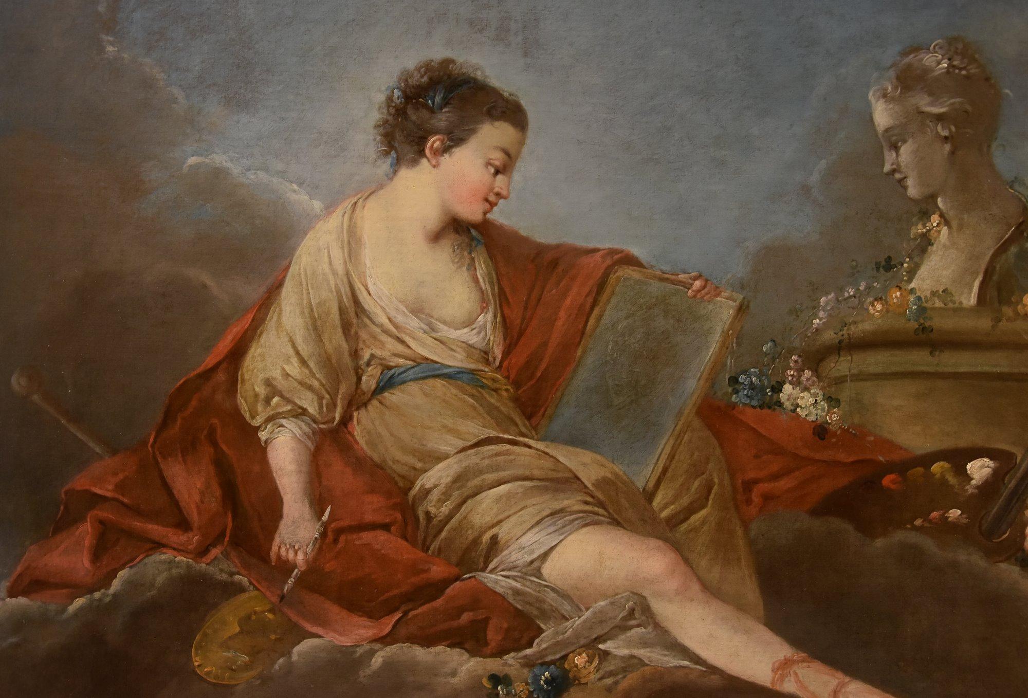 Allegory Painting Drawing Trémolières Paint 18th Century Oil on canvas France For Sale 3