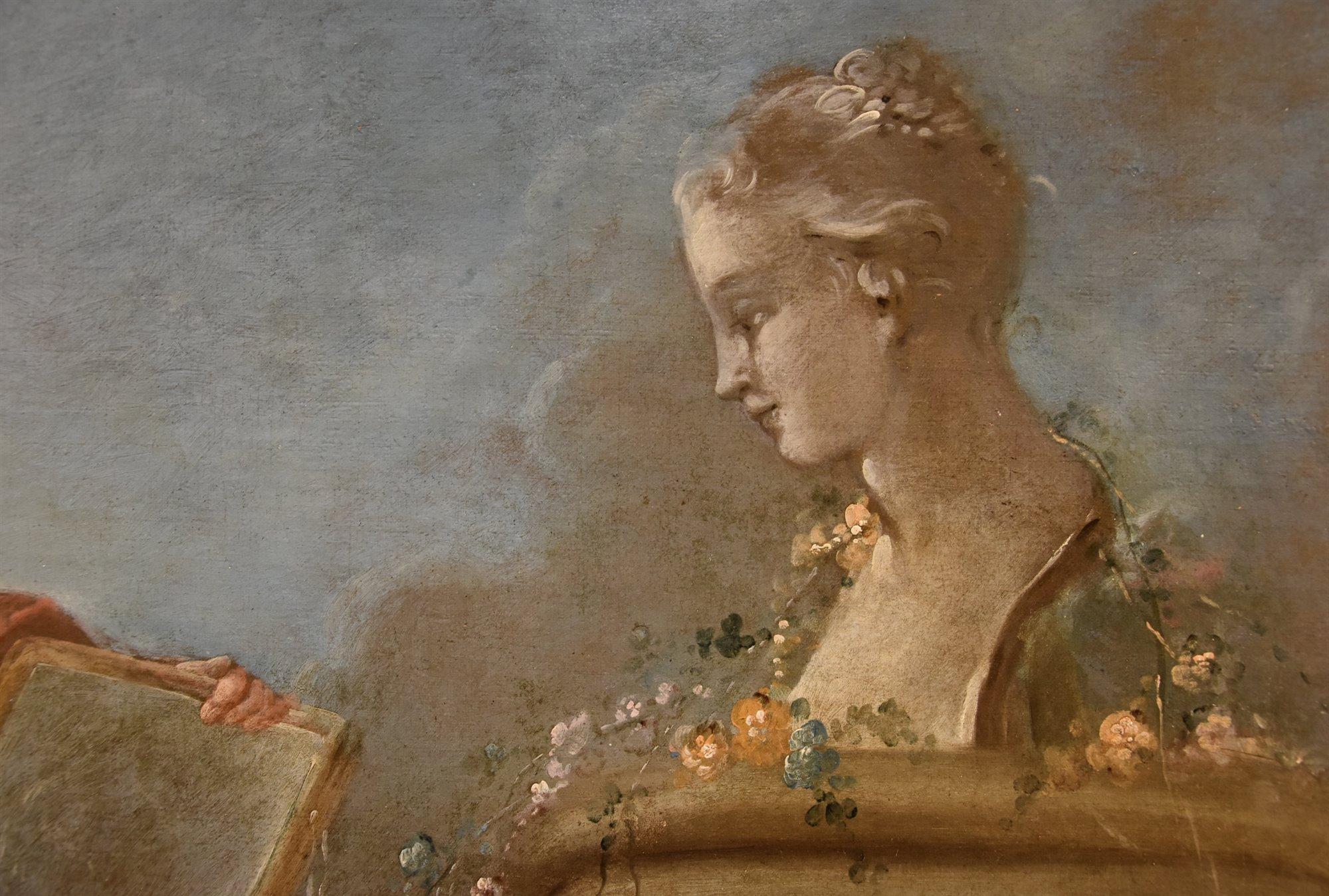 Allegory Painting Drawing Trémolières Paint 18th Century Oil on canvas France For Sale 5