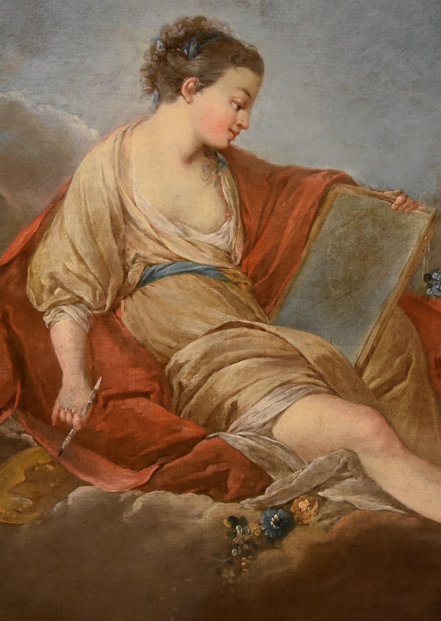 Allegory Painting Drawing Trémolières Paint 18th Century Oil on canvas France For Sale 6