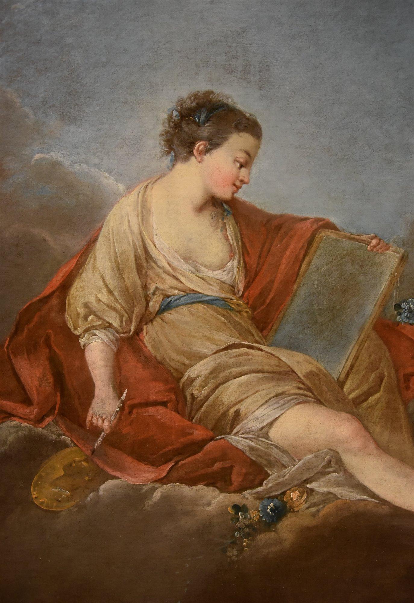 Allegory Painting Drawing Trémolières Paint 18th Century Oil on canvas France For Sale 7