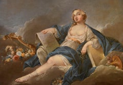 Allegory Poetry Trémolières Paint 18th Century OIl on canvas Old master France