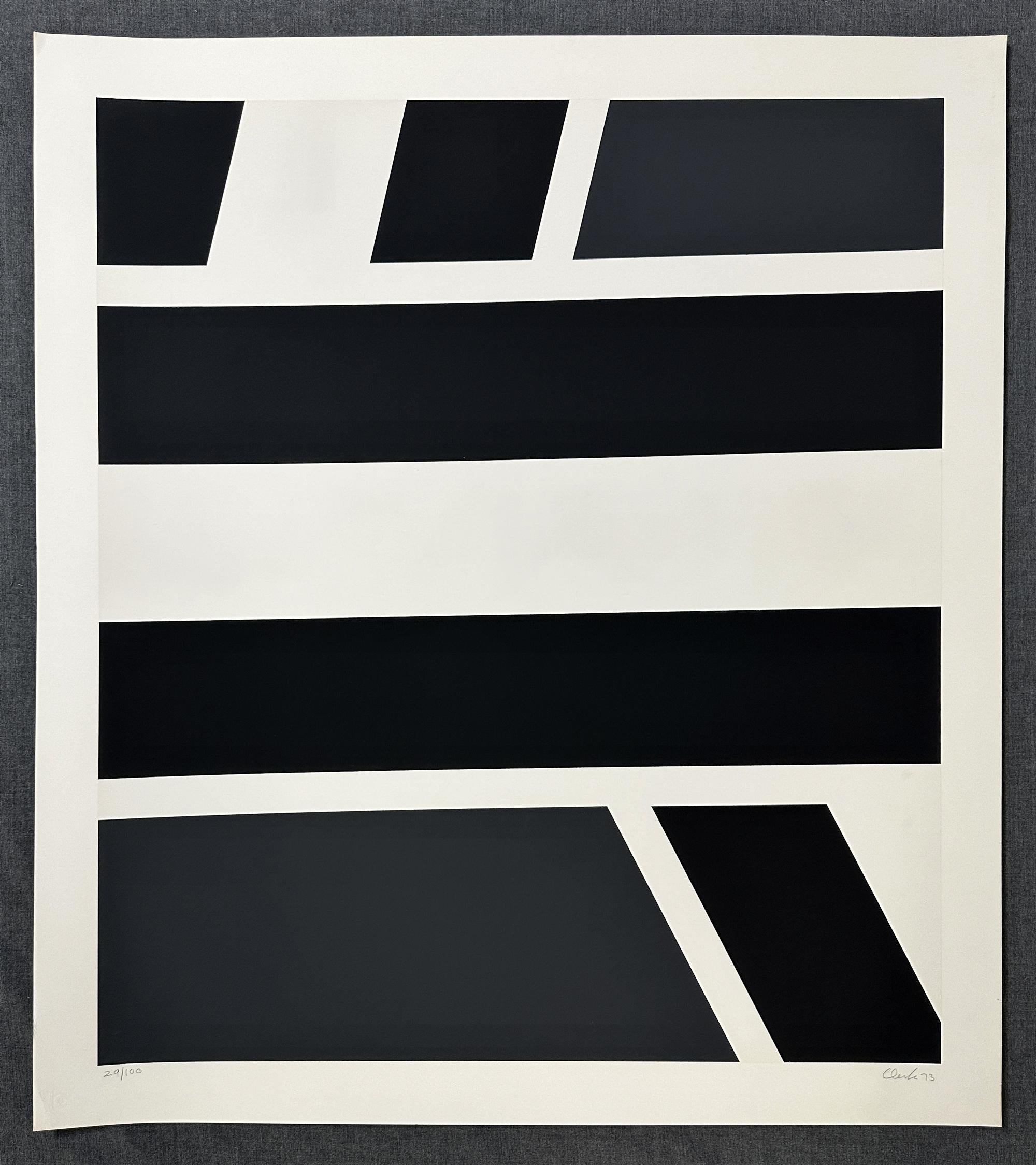 Pierre Clerk Black and White 1973 Signed Limited Edition Large Silkscreen  For Sale 1