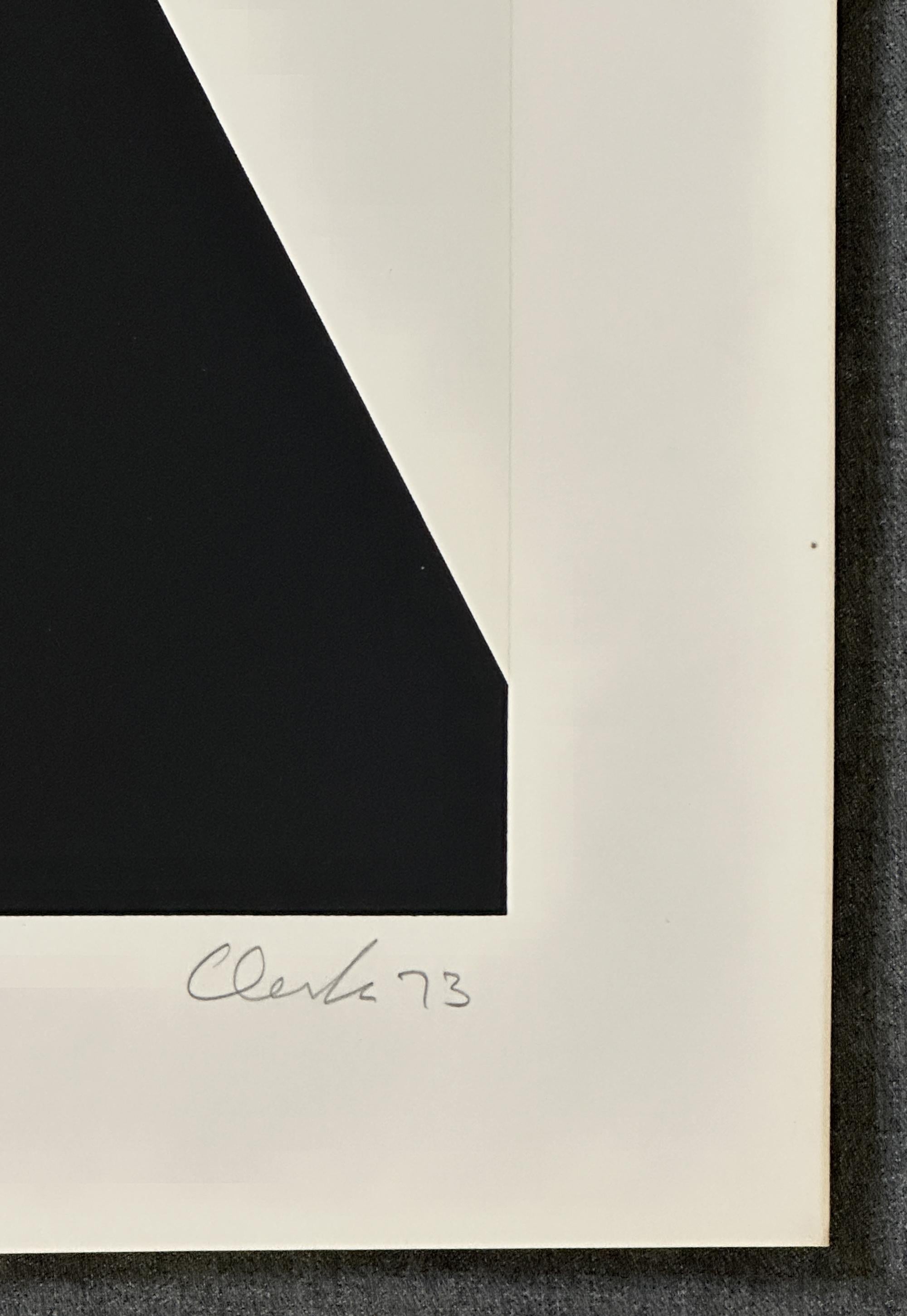 Pierre Clerk Black and White 1973 Signed Limited Edition Large Silkscreen  For Sale 4