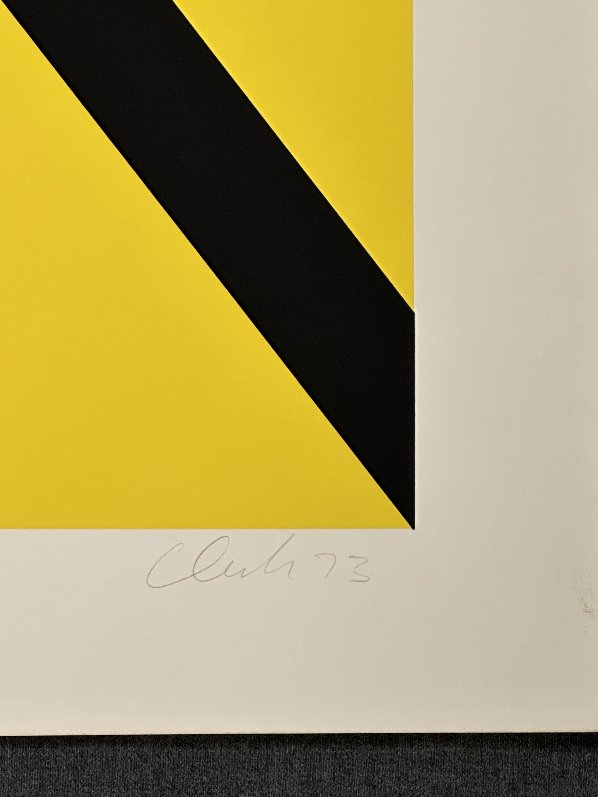 Pierre Clerk Plate V Yellow-Red 1973 Signed Limited Edition Silkscreen For Sale 4