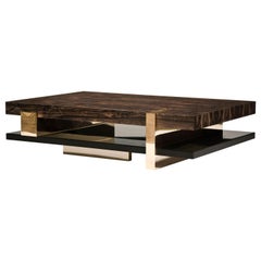Pierre Coffee Table:  Bespoke Table in Stainless Steel, Bronze and Wood
