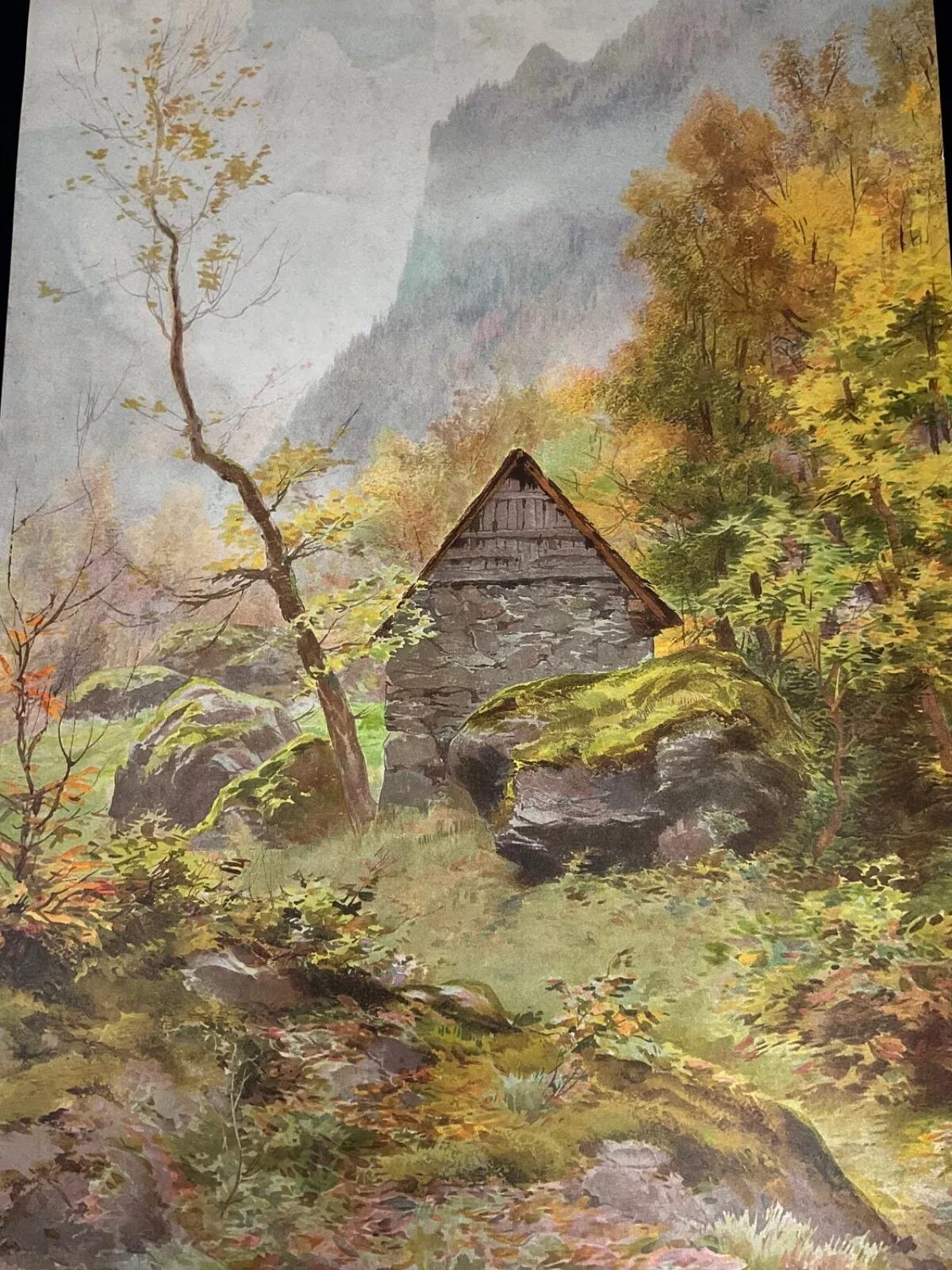 Paper Pierre Comba 'L'Automne Trois Paysages' – Charming Autumn Landscape - 2Y563 For Sale