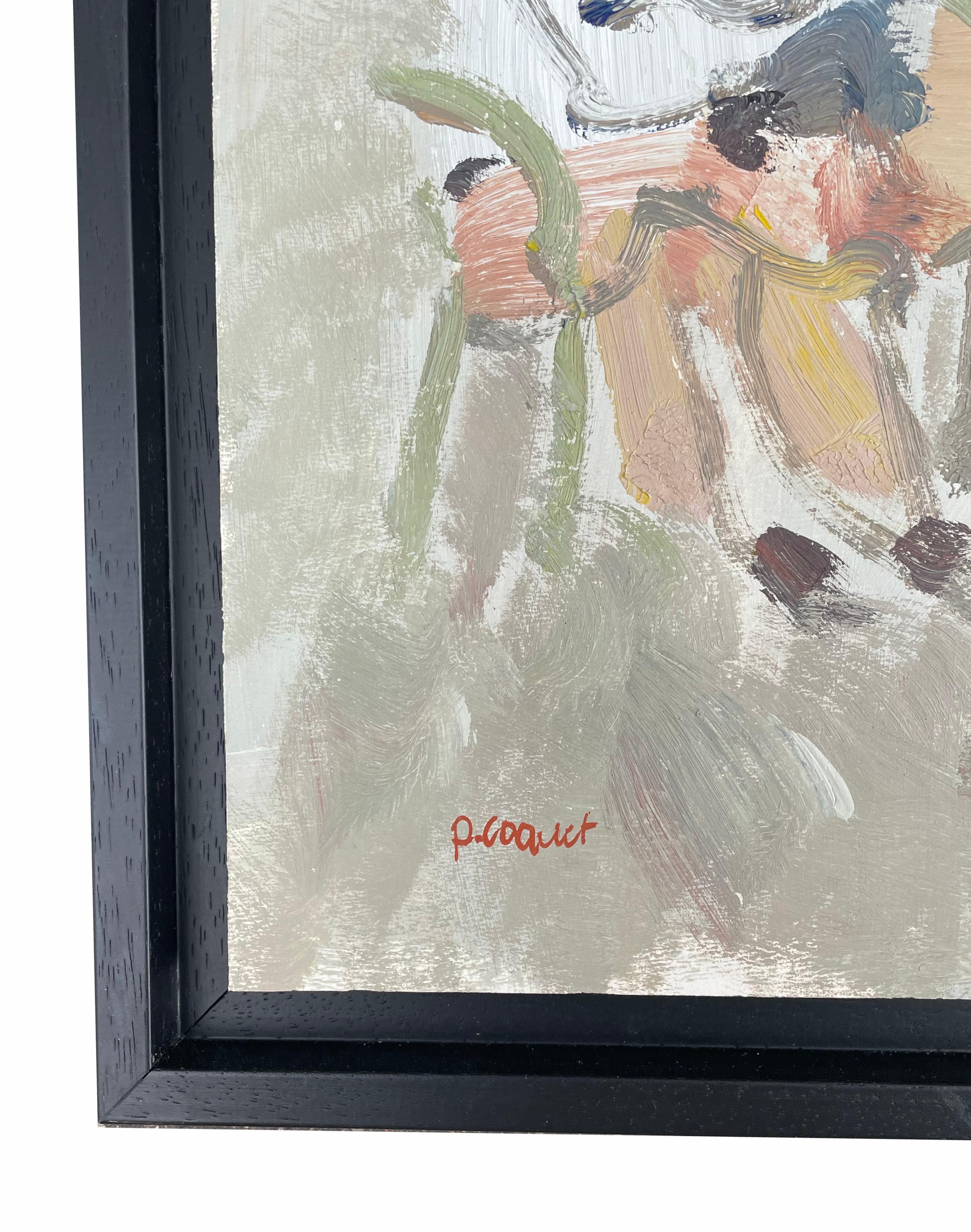 Personnages au Jardin du Luxembourg, Paris, Originalgemälde von Pierre Coquet im Angebot 5
