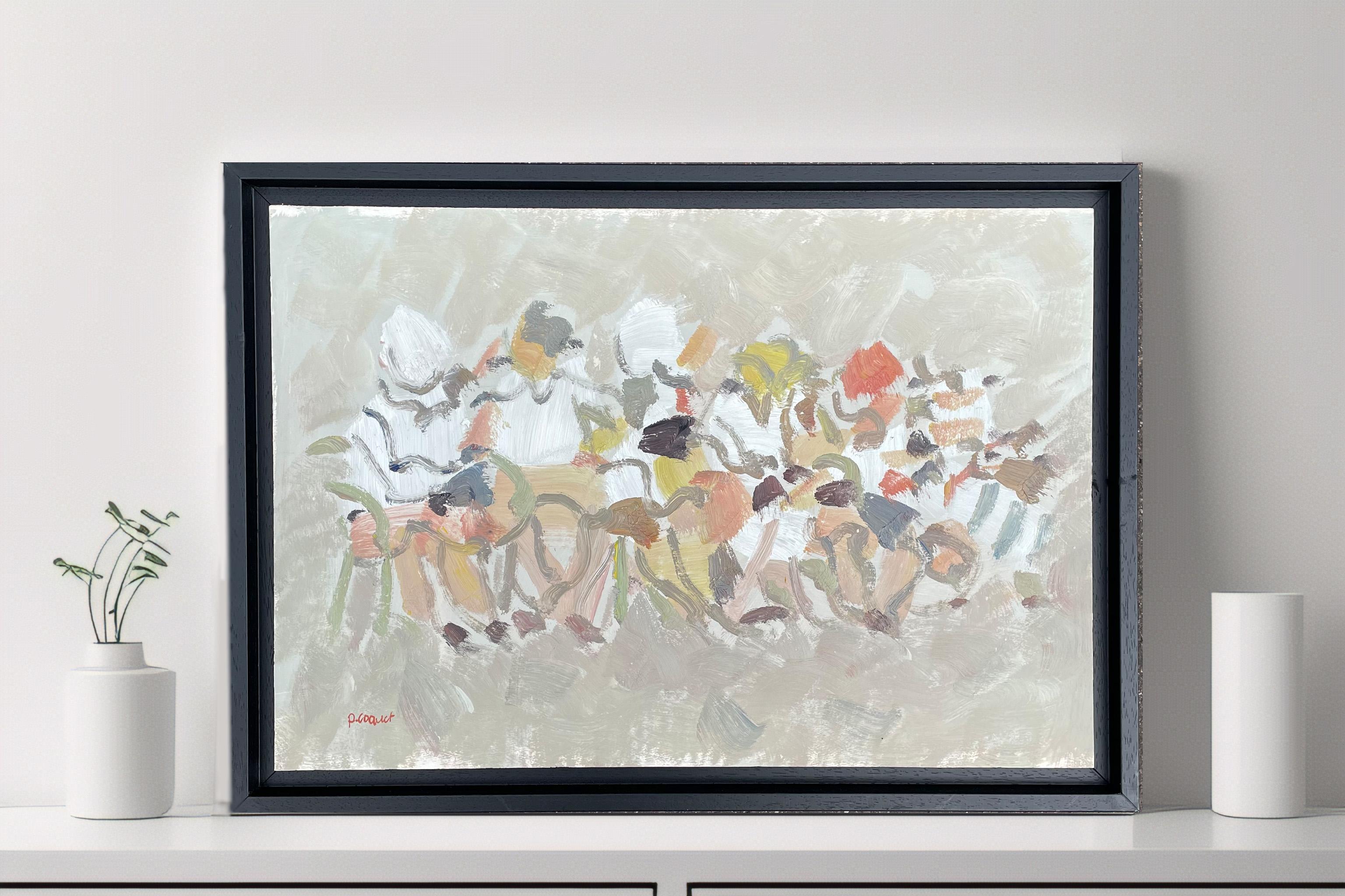 Personnages au Jardin du Luxembourg, Paris, Originalgemälde von Pierre Coquet im Angebot 7