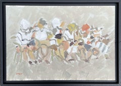 Personnages au Jardin du Luxembourg, Paris, Originalgemälde von Pierre Coquet