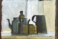 Retro Still life in the studio, oil painting by Pierre Coquet