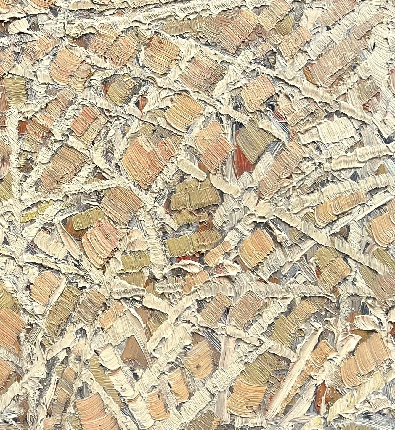 Composizione astratta - Olio originale su tavola - 17,5 x 25,6 pollici - Painting Scuola francese di Pierre Coquet