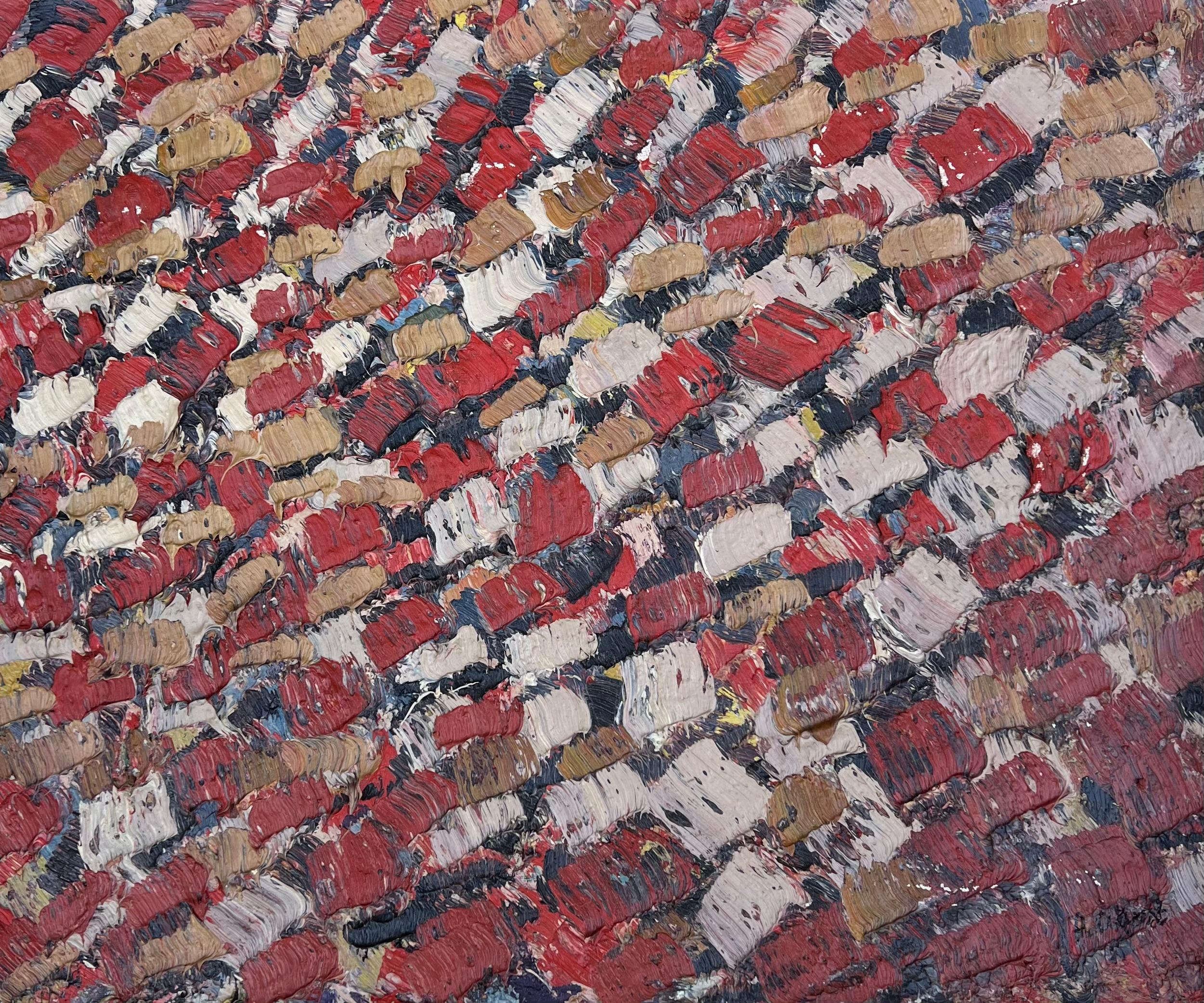 Composizione astratta - Olio originale su tela - 15 x 18,1 pollici - Painting di Pierre Coquet