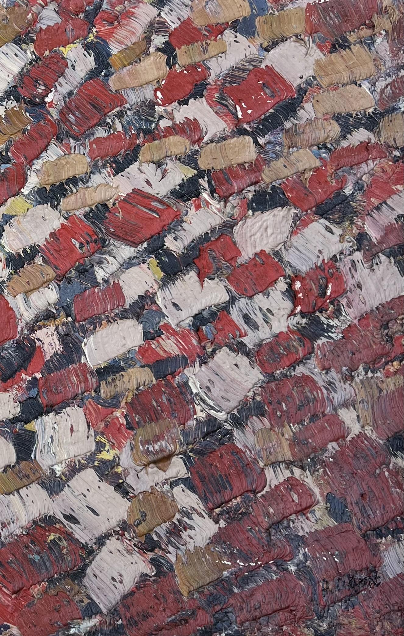 Composizione astratta - Olio originale su tela - 15 x 18,1 pollici - Abstract Painting Marrone di Pierre Coquet