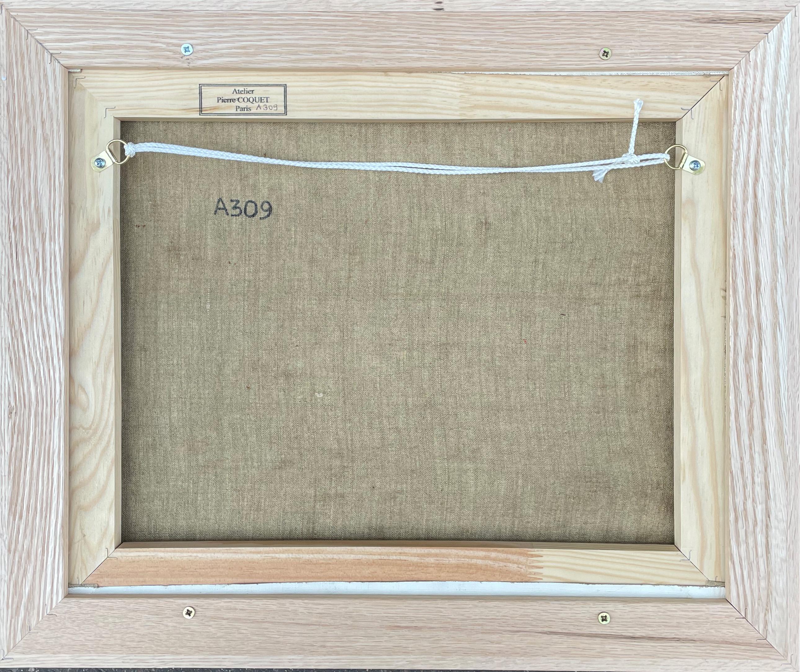Composizione astratta - Olio originale su tela - 15 x 18,1 pollici in vendita 2