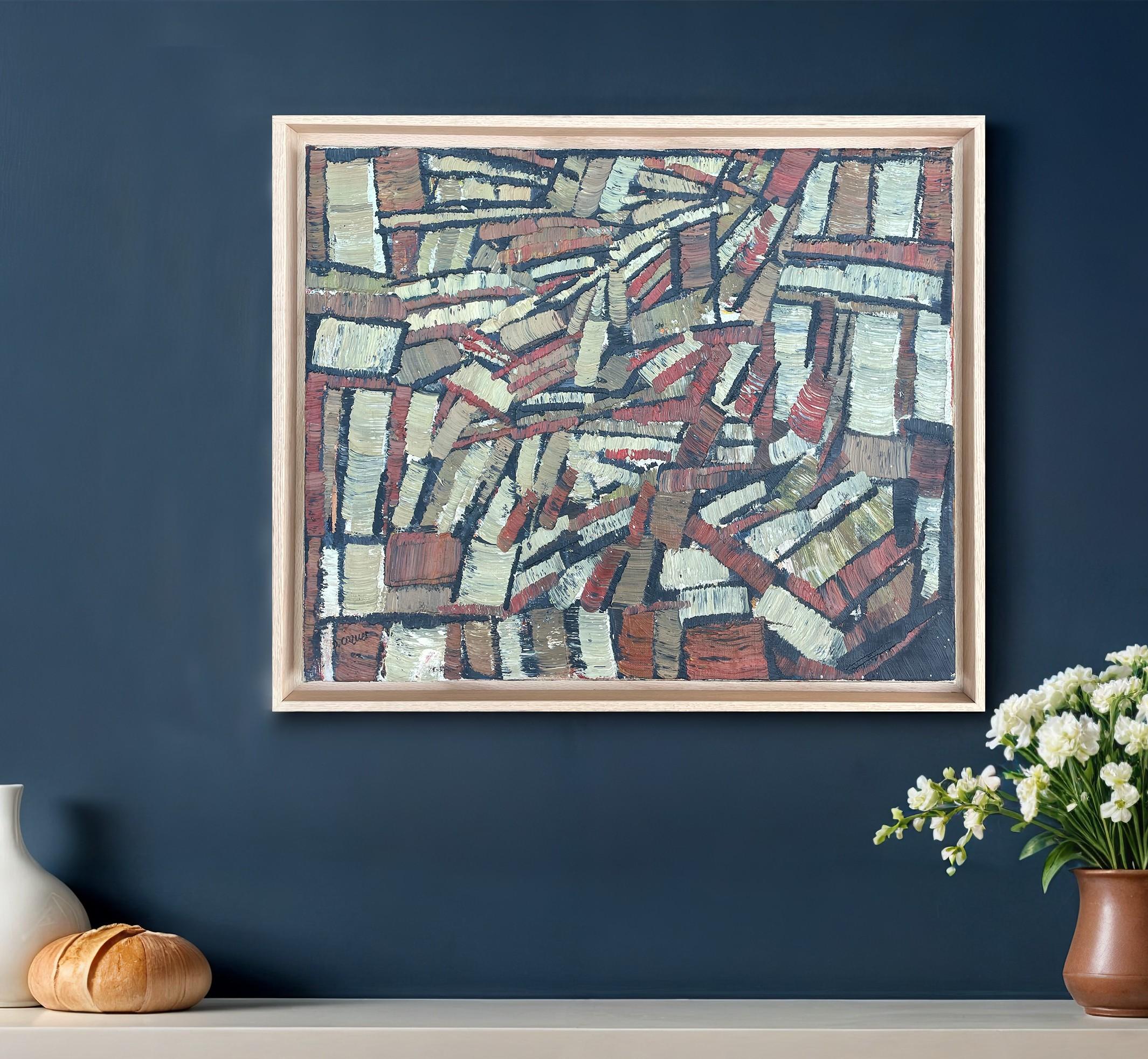 Abstract Composition – Original Oil on Canvas – 19.7 x 24 in - Painting by Pierre Coquet