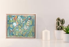 Abstract Composition – Original Oil on Canvas – 13 x 16.1 in