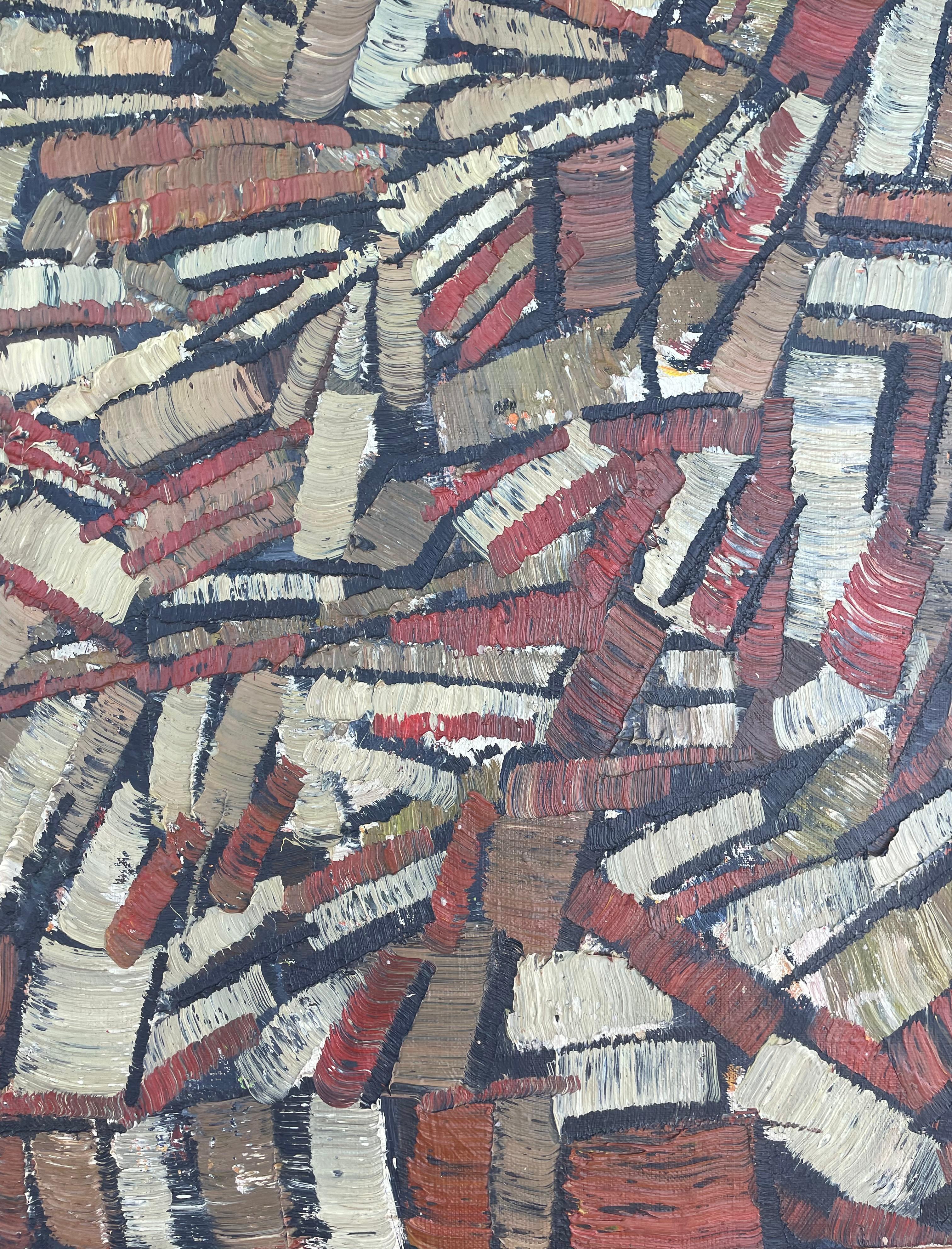 Abstract Composition – Original Oil on Canvas – 19.7 x 24 in For Sale 2