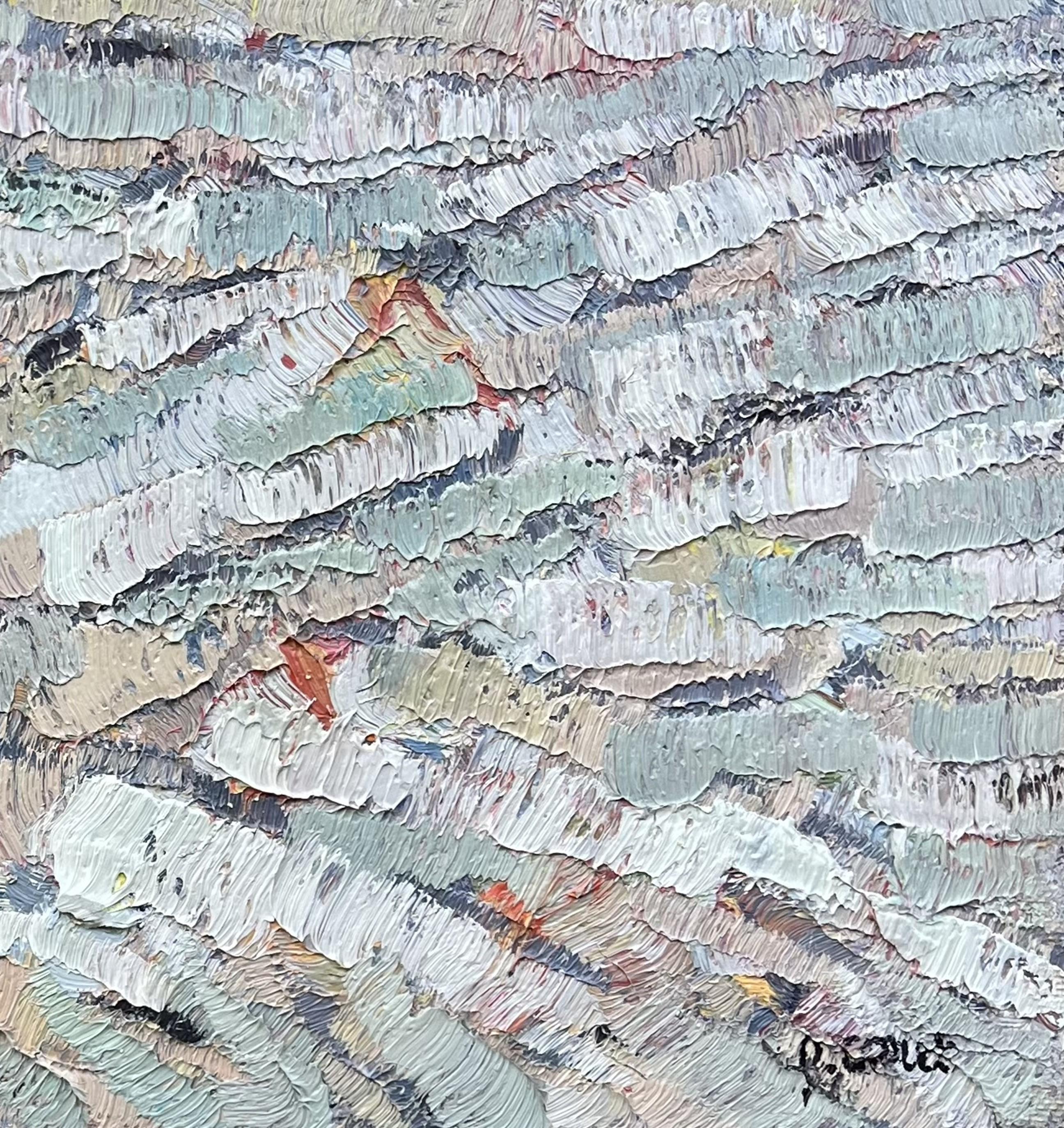 Composizione astratta - Olio originale su tavola - 7,9 x 15 pollici - Painting Scuola francese di Pierre Coquet