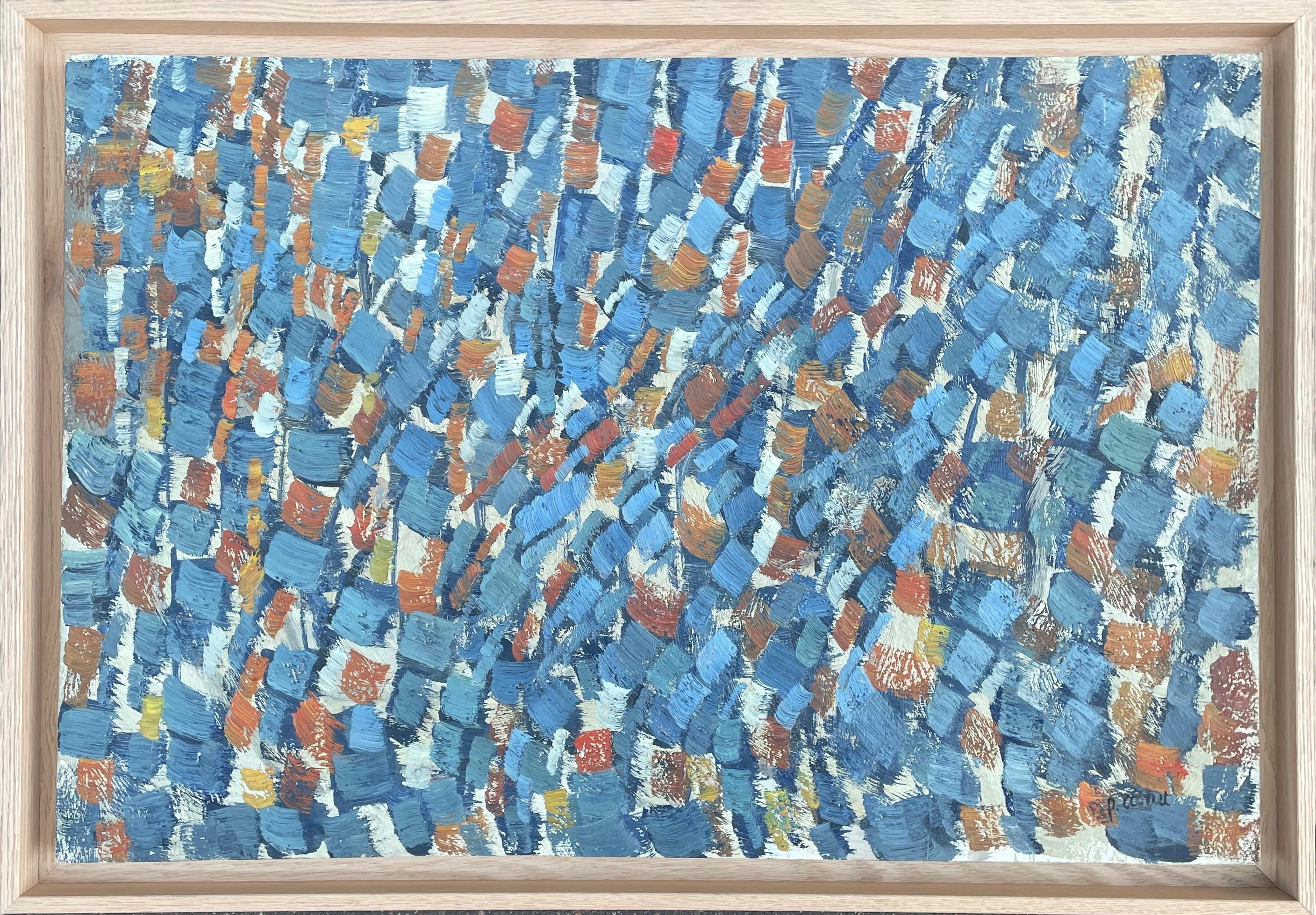 "Un vibrante arazzo di colori e texture, che celebra l'astrazione pura con un ritmo dinamico e tattile".

Pierre Coquet (1926-2021)
Composizione astratta
Olio su tavola, 44 x 64 x 2 cm (17,3 x 25,2 x 0,8 pollici)
Incorniciato in una cornice