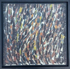 Composizione astratta - Olio originale su tavola - 18,9 x 18,9 pollici