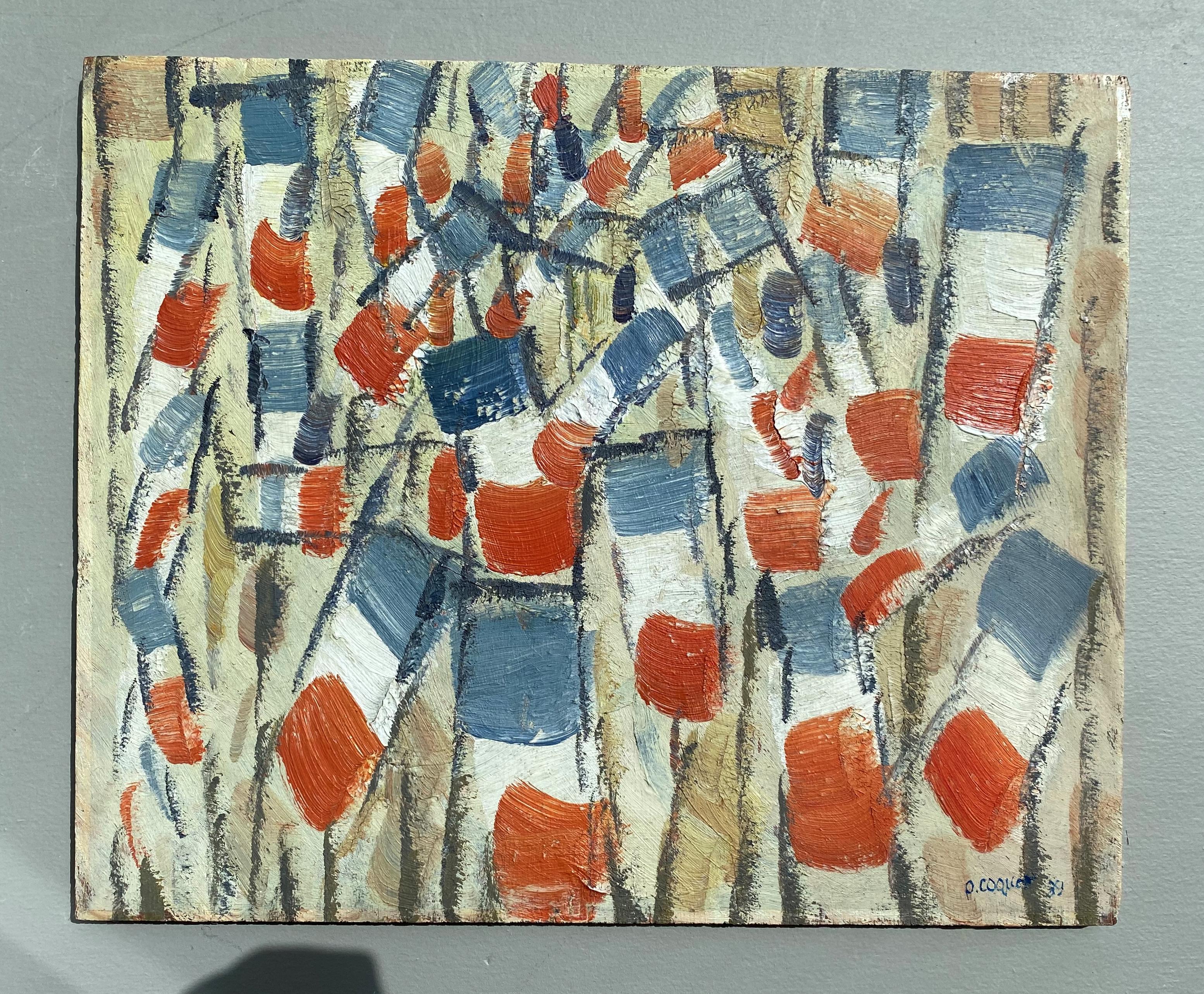 Franais-/französische Flaggen aus Segeltuch – Painting von Pierre Coquet