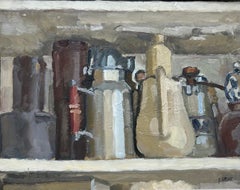 Pierre Coquet - "Nell'alcova dello studio", Olio su tavola rigida, 1960 ca.