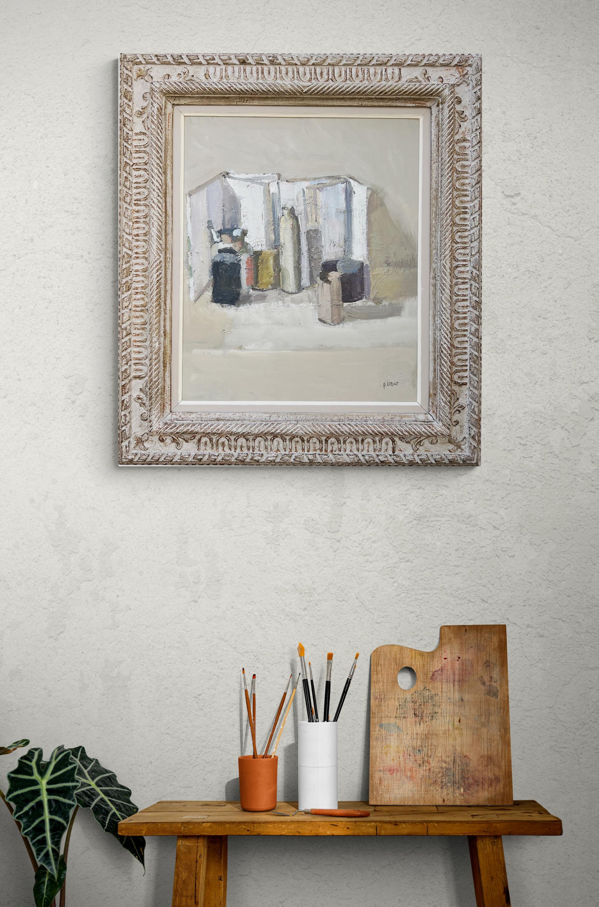 Still life with open books – Original Oil on Canvas – 26 x 21.7 in For Sale 9