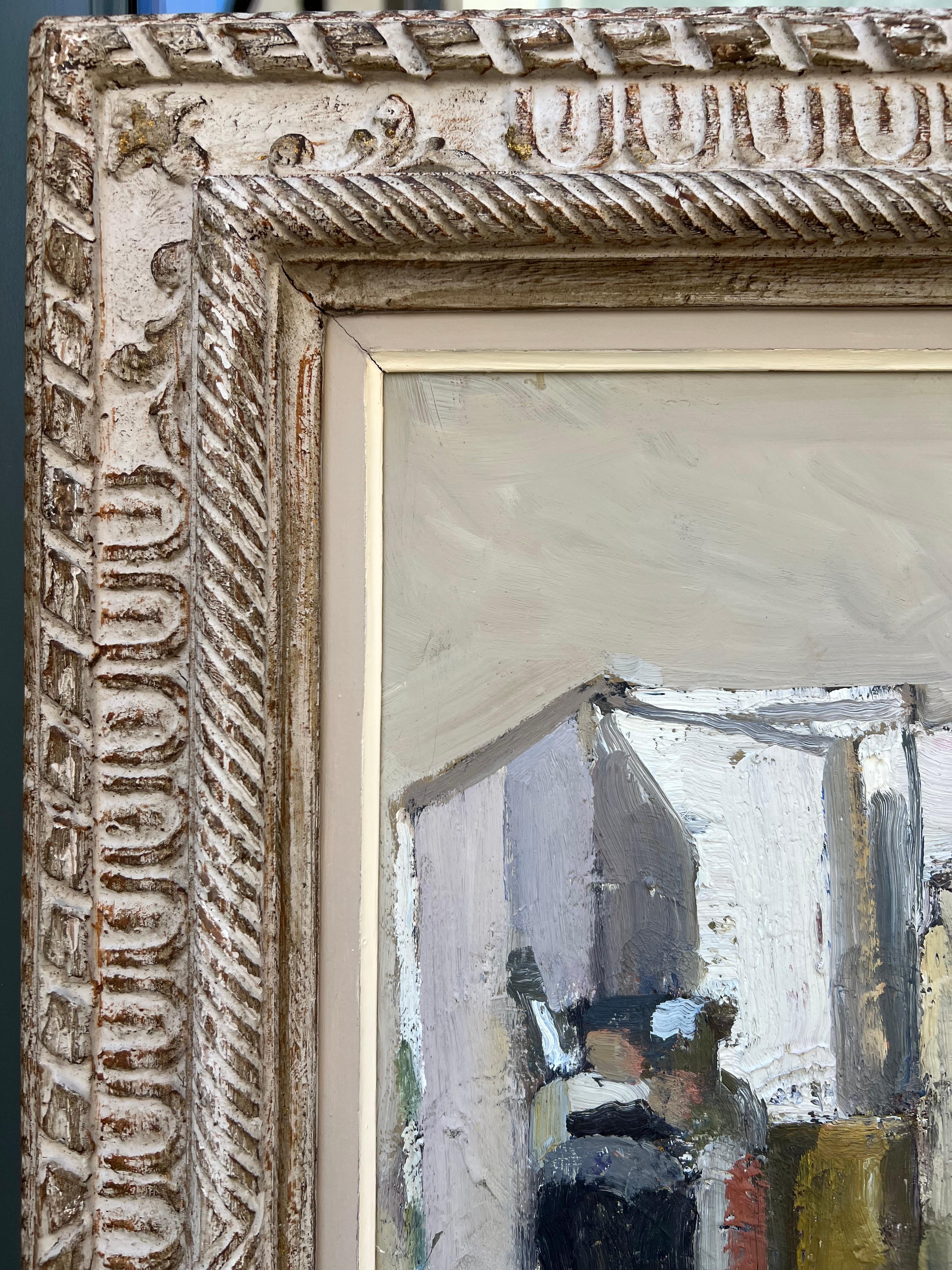 Still life with open books – Original Oil on Canvas – 26 x 21.7 in - French School Painting by Pierre Coquet