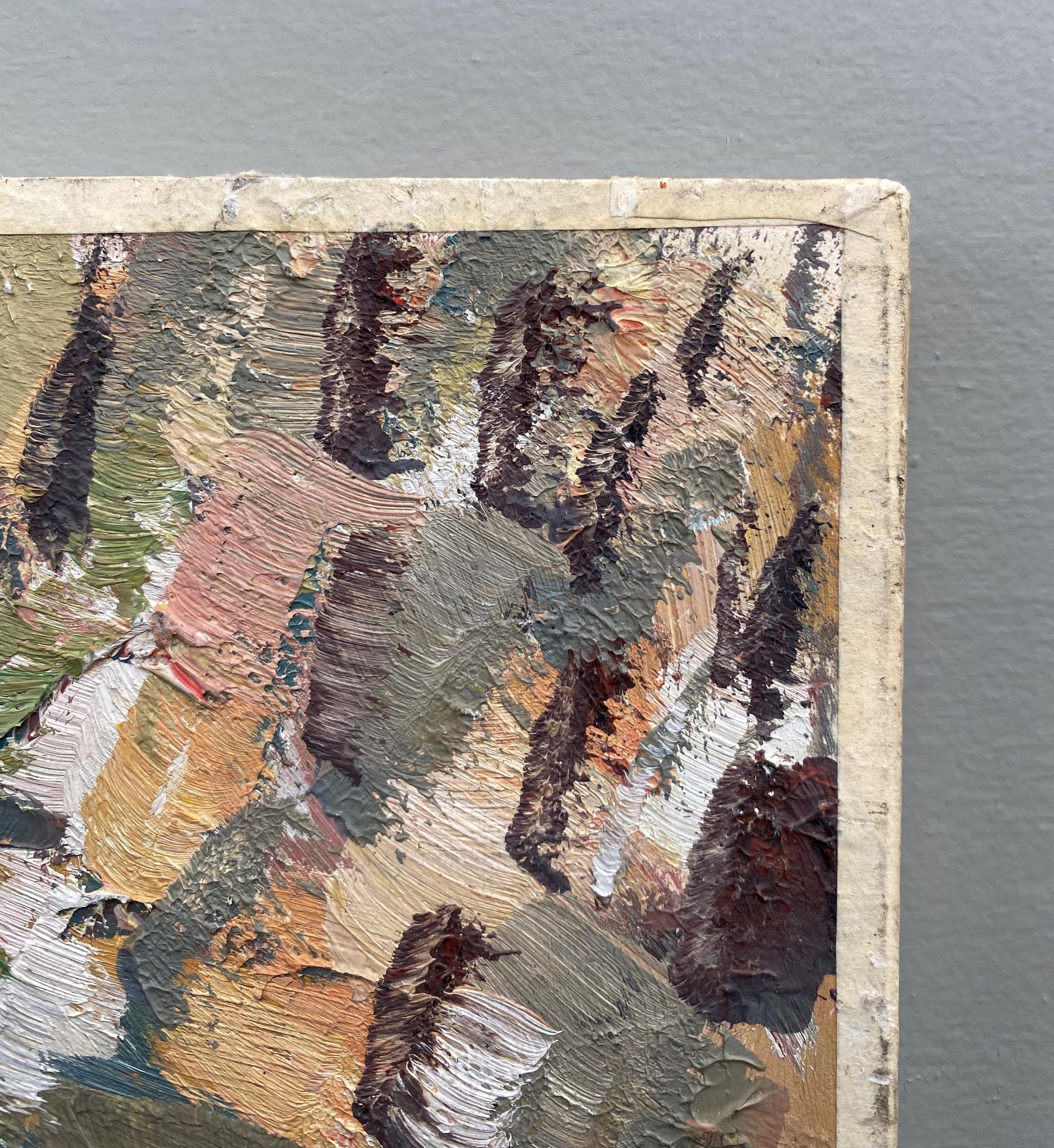 Composizione astratta - Abstract Painting Marrone di Pierre Coquet