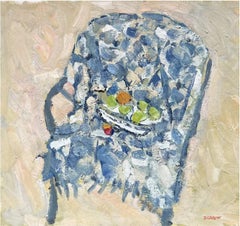 Blue chair, original canvas by Pierre Coquet