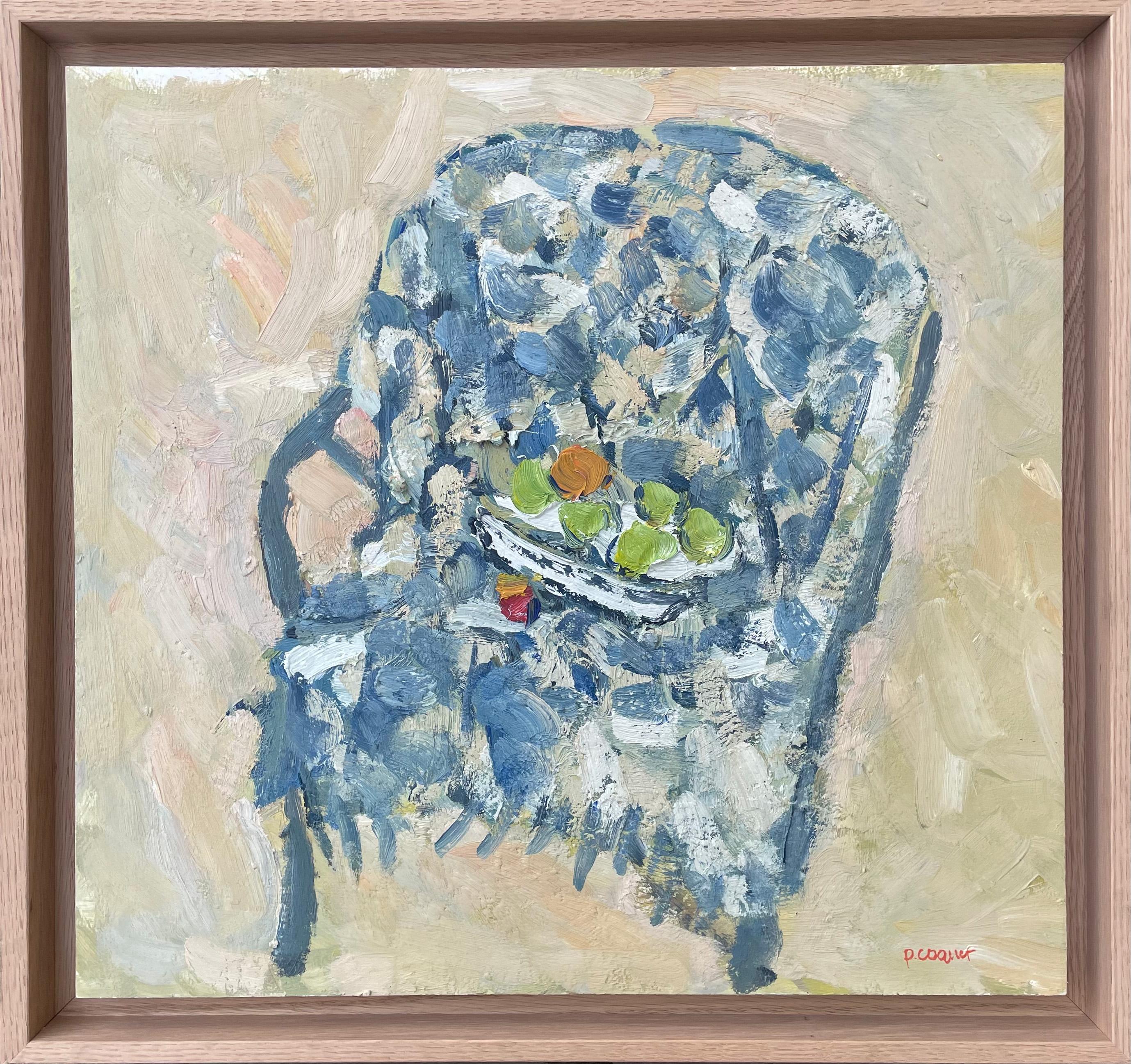 Silla azul, lienzo original de Pierre Coquet