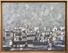 Vue de Paris, French School Oil on Board Painting, Framed, 1990s