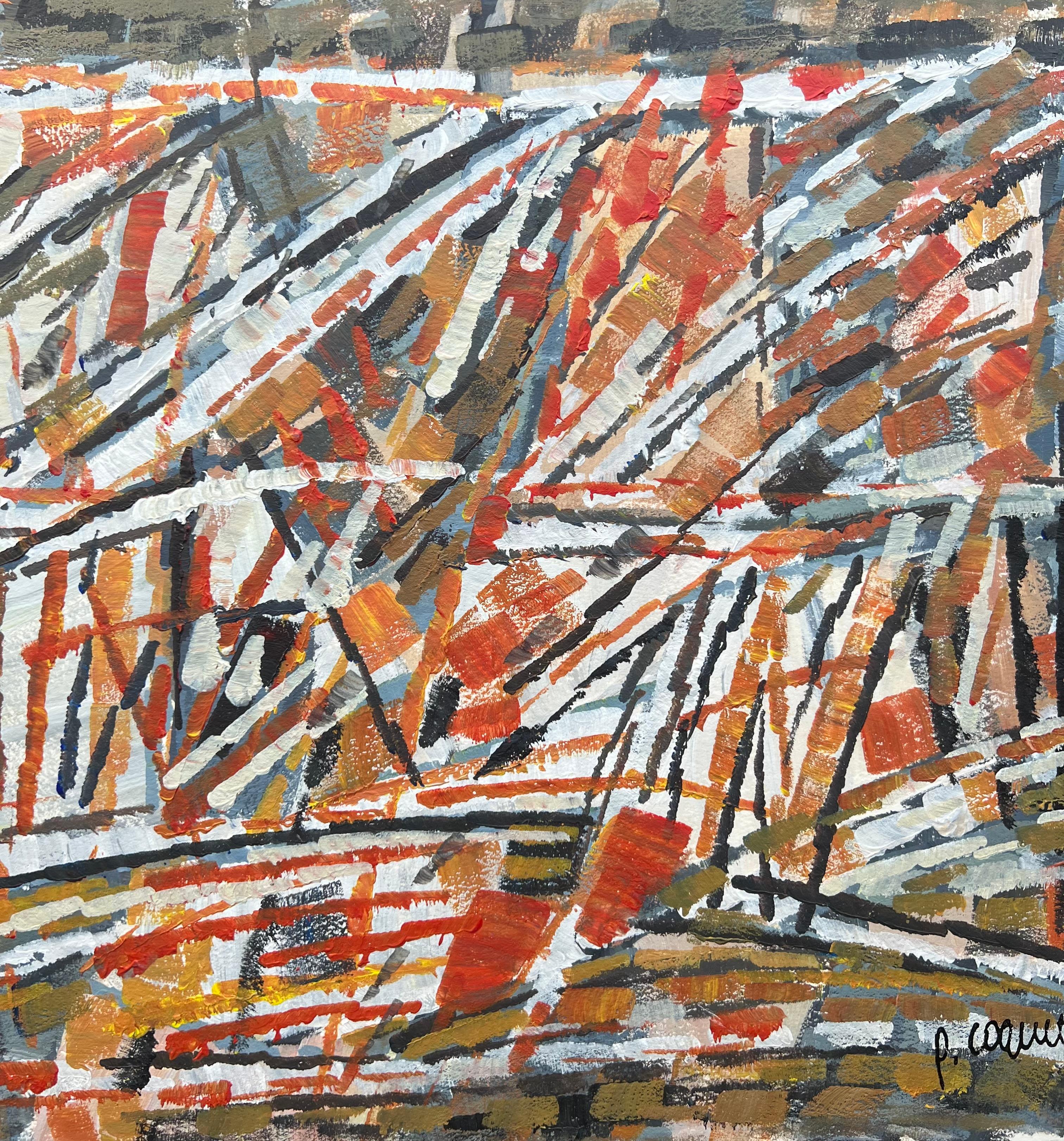 Composizione astratta, pittura a olio di Pierre Coquet in vendita 3