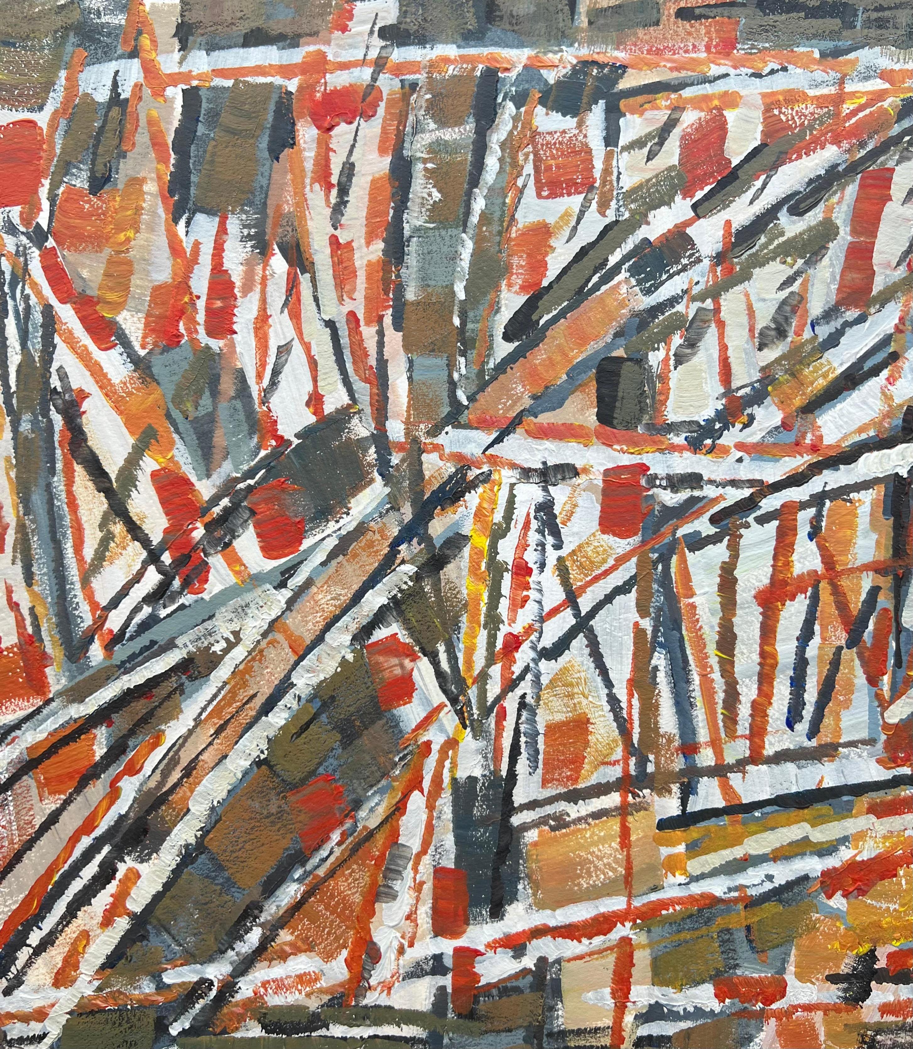 Composizione astratta, pittura a olio di Pierre Coquet in vendita 4
