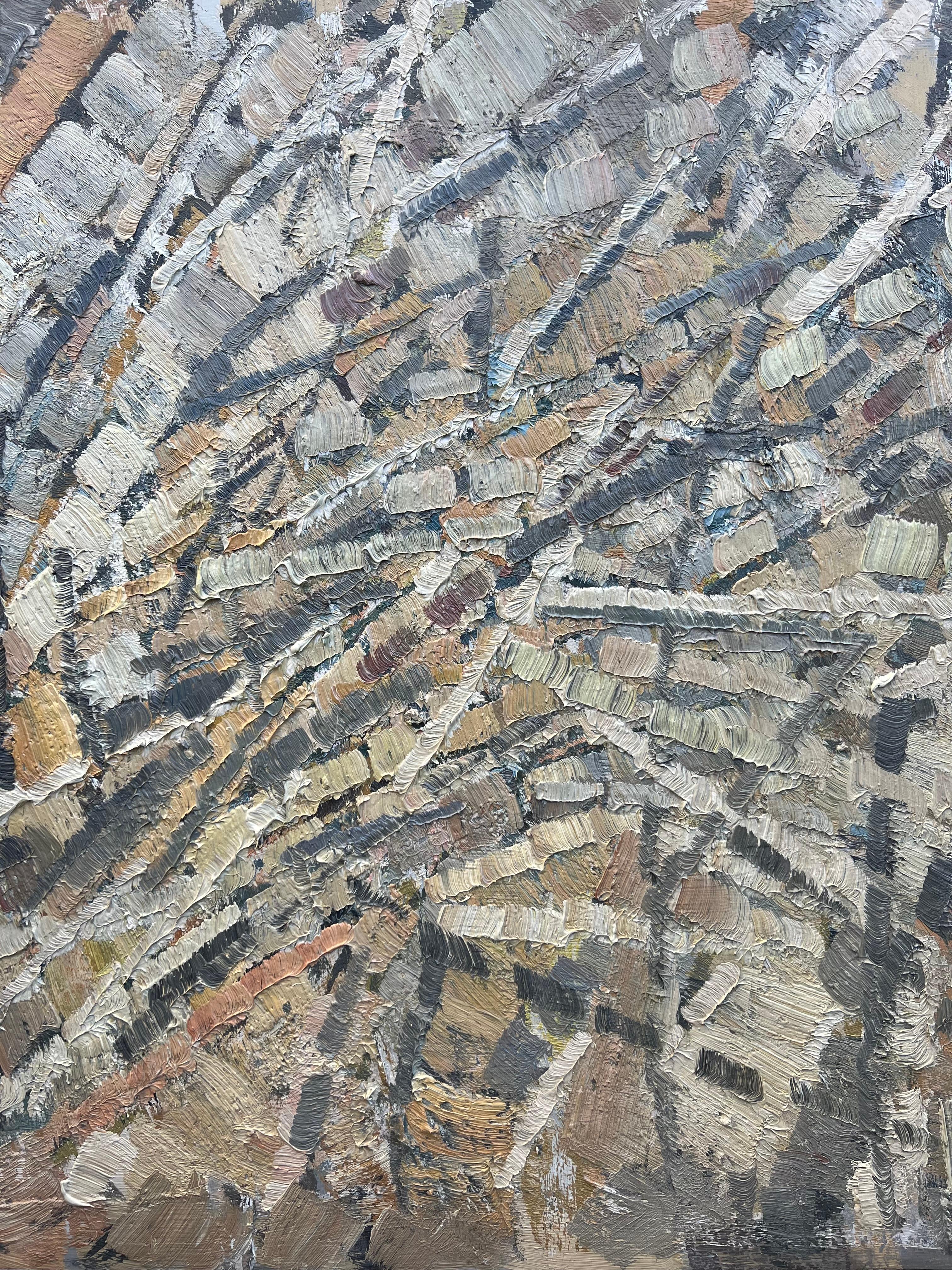 Composizione astratta, pittura a olio di Pierre Coquet 6