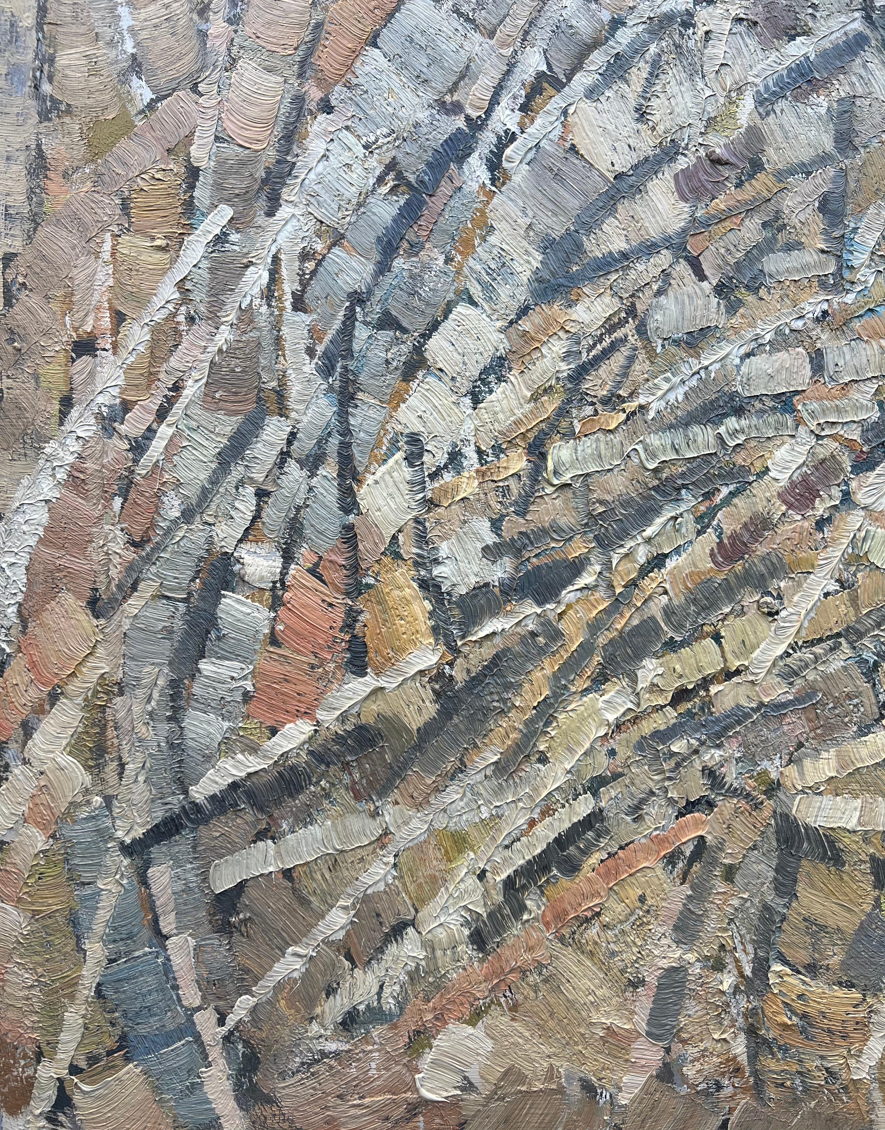 Composizione astratta, pittura a olio di Pierre Coquet 7