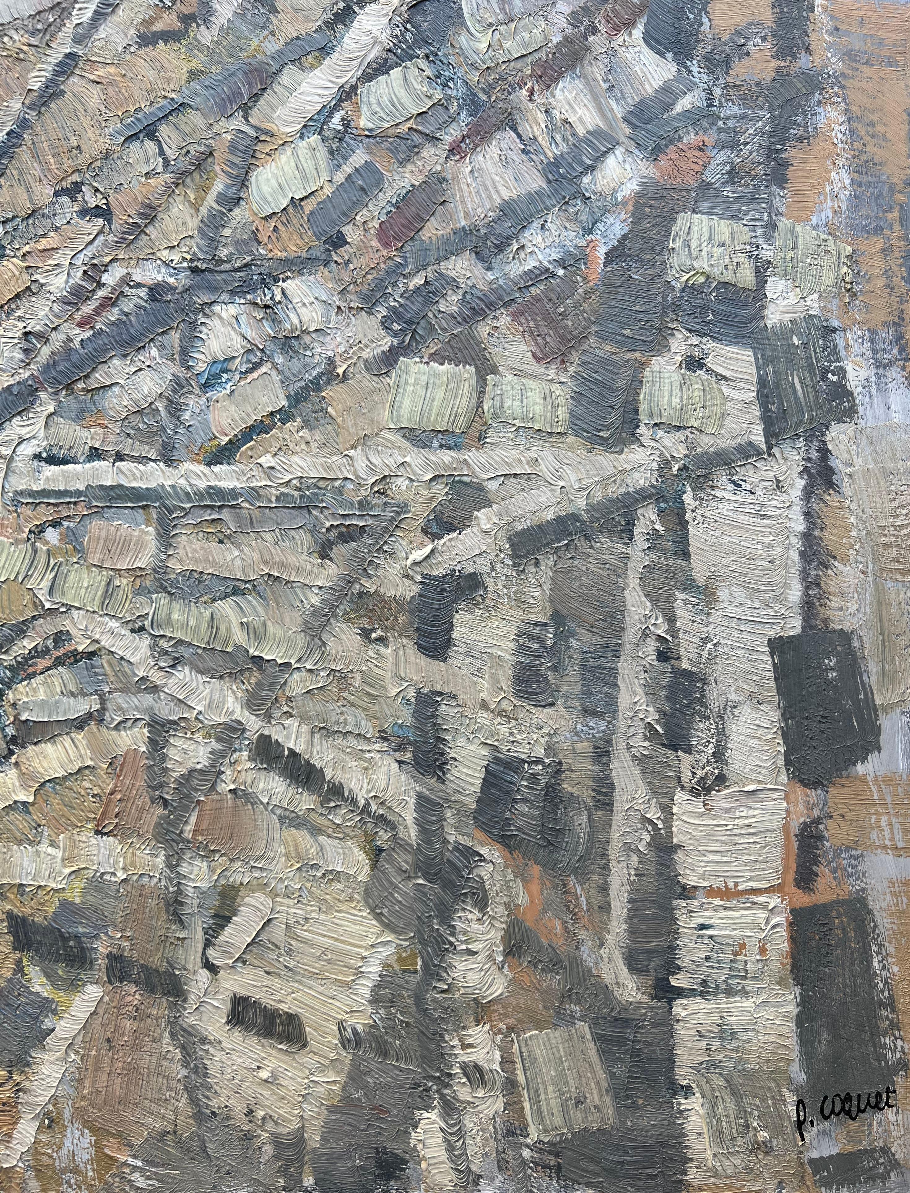 Composizione astratta, pittura a olio di Pierre Coquet 8