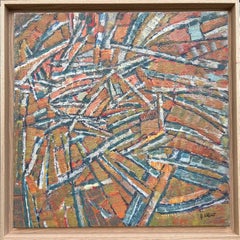 Composition abstraite, peinture à l'huile de Pierre Coquet