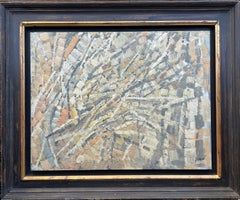 Composition abstraite, peinture à l'huile de Pierre Coquet