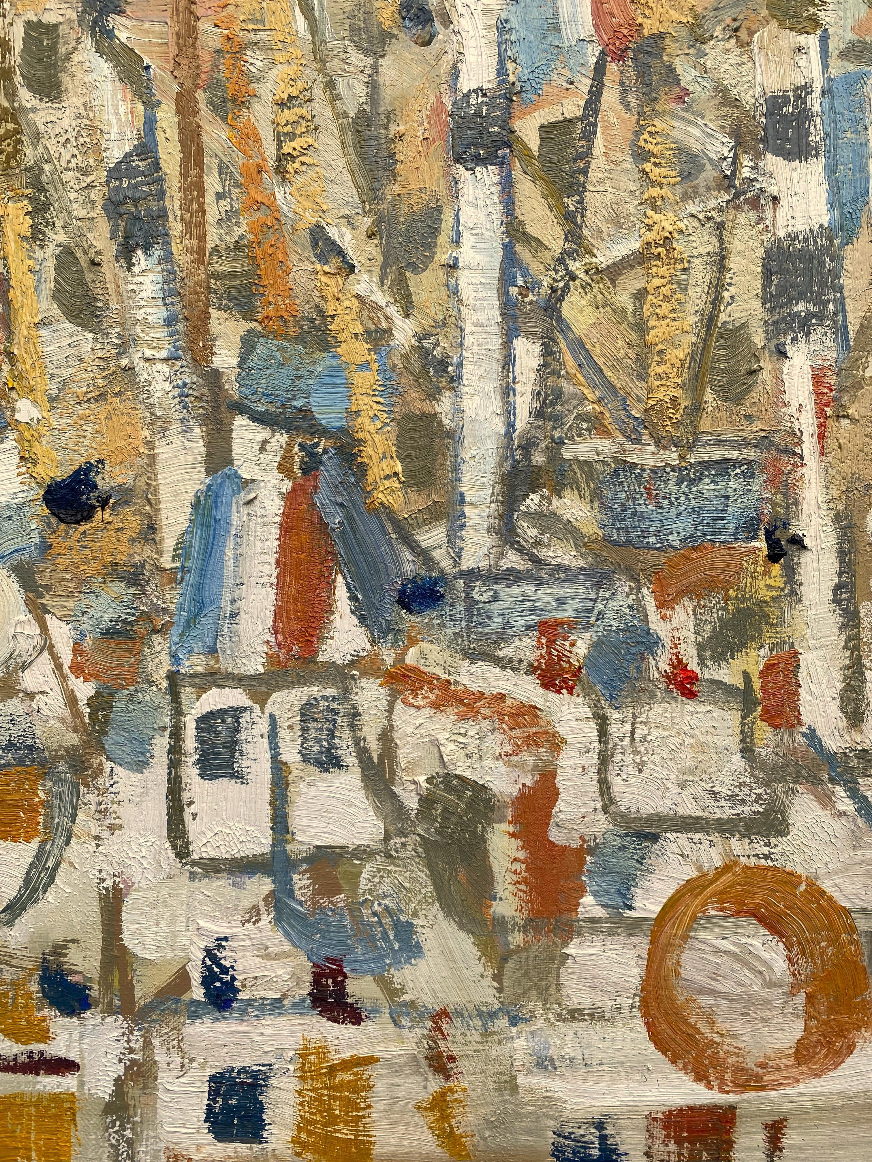 Cannes, le port/Il porto di Cannes - Painting di Pierre Coquet