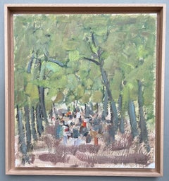 Characters at the edge of the wood, oil painting by Pierre Coquet