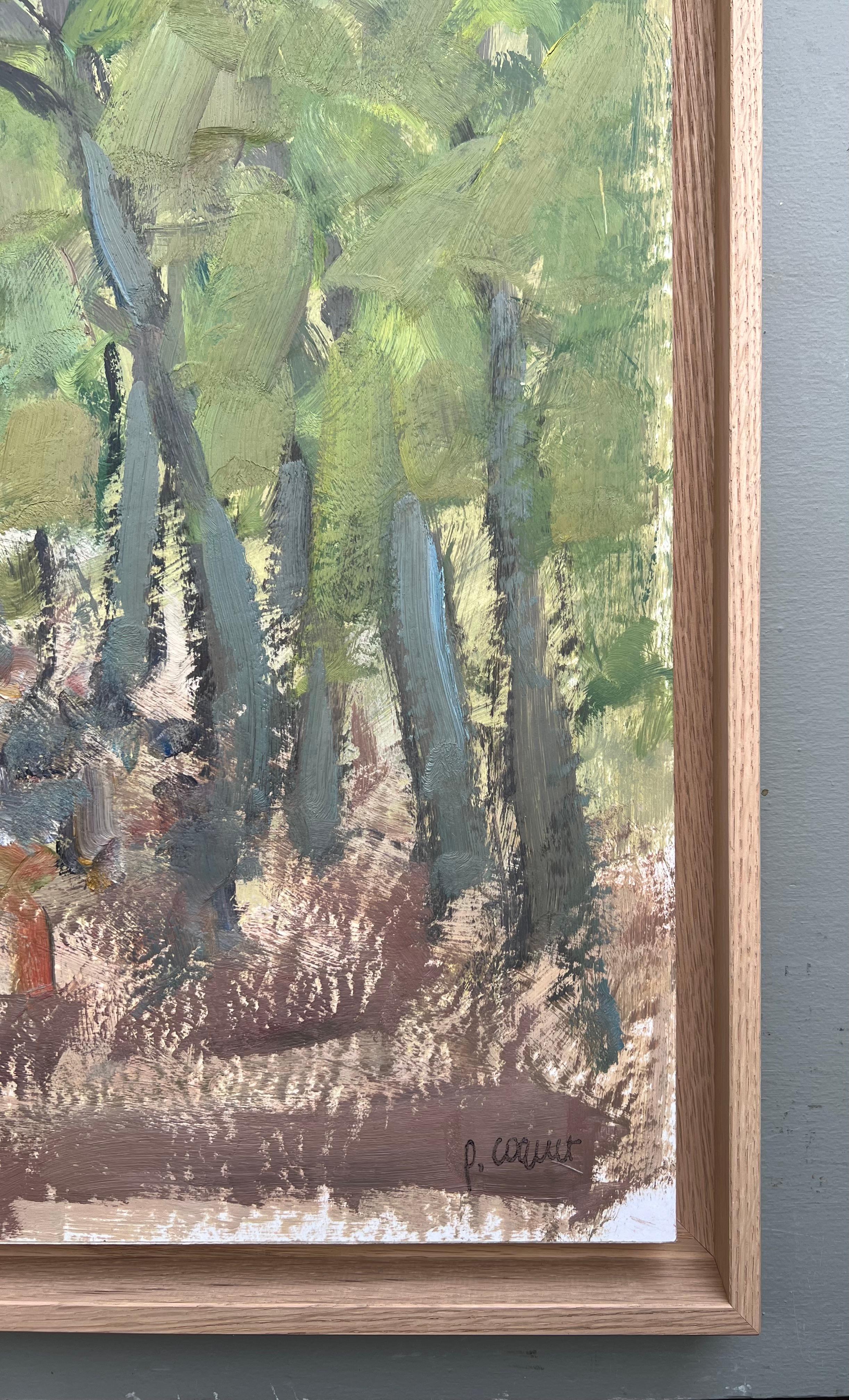 Characters at the edge of the wood, oil painting by Pierre Coquet For Sale 5