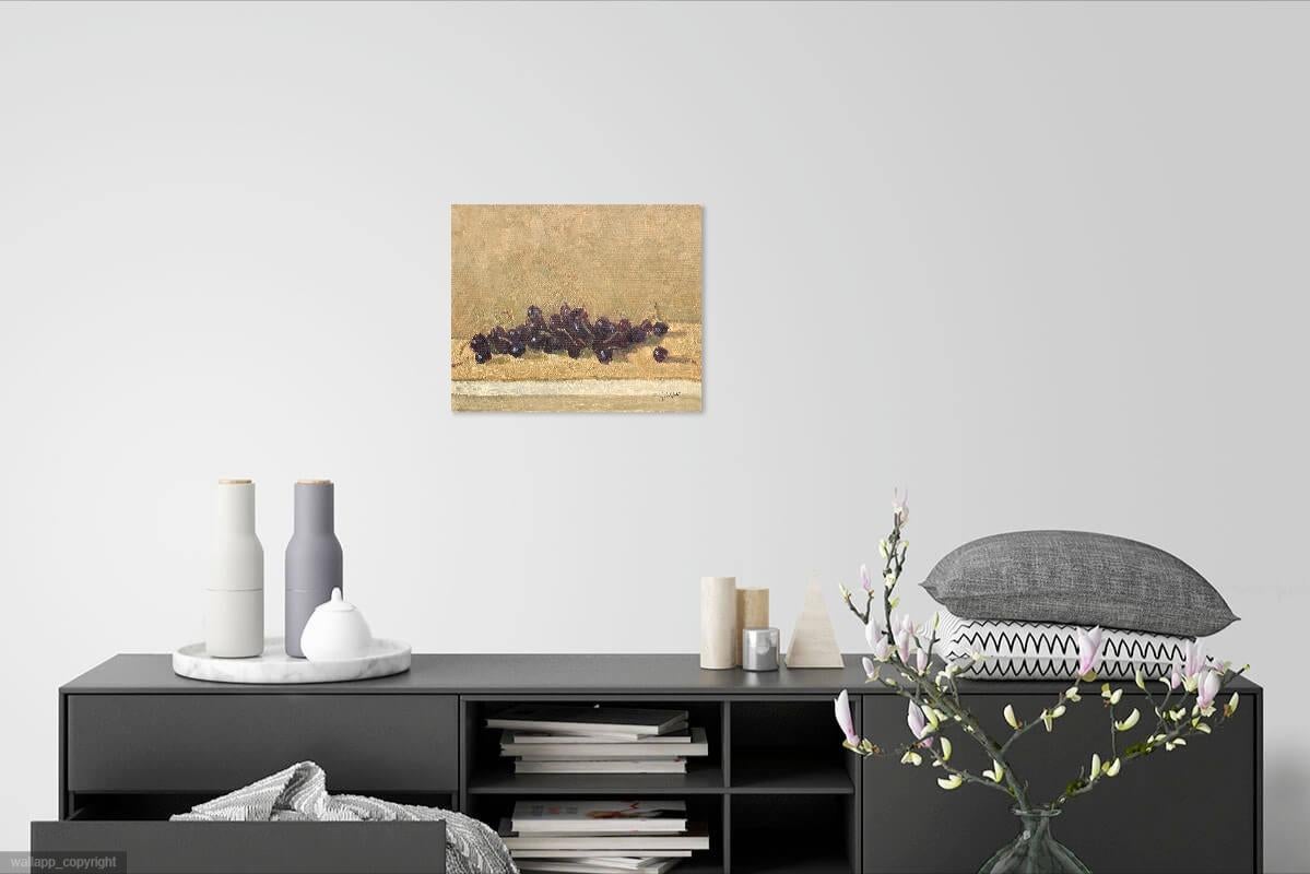 Nature morte avec cerises, peinture à l'huile sur toile de Pierre Coquet en vente 9