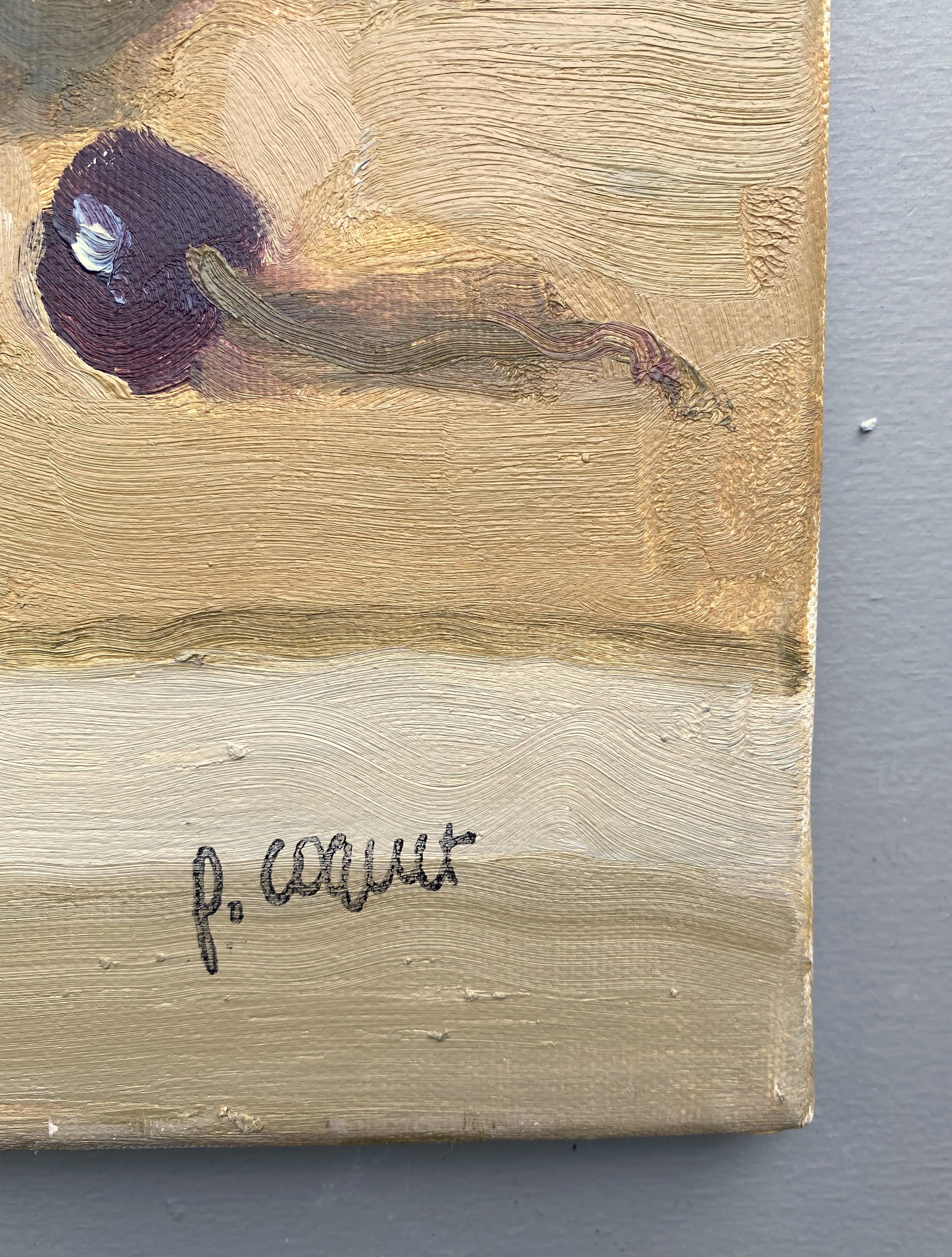 Nature morte avec cerises, peinture à l'huile sur toile de Pierre Coquet en vente 4