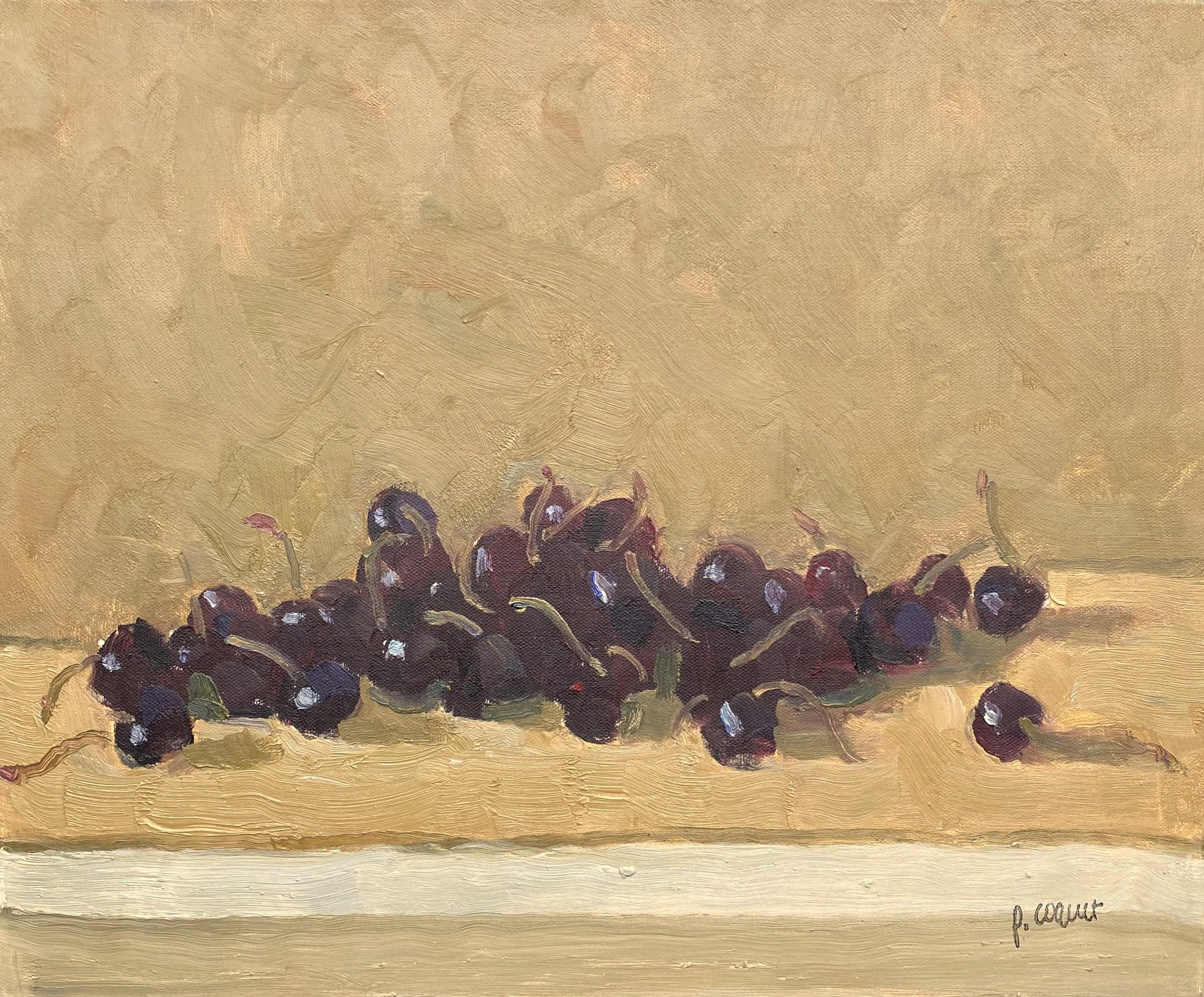 Still life with cherries, oil painting on canvas by Pierre Coquet